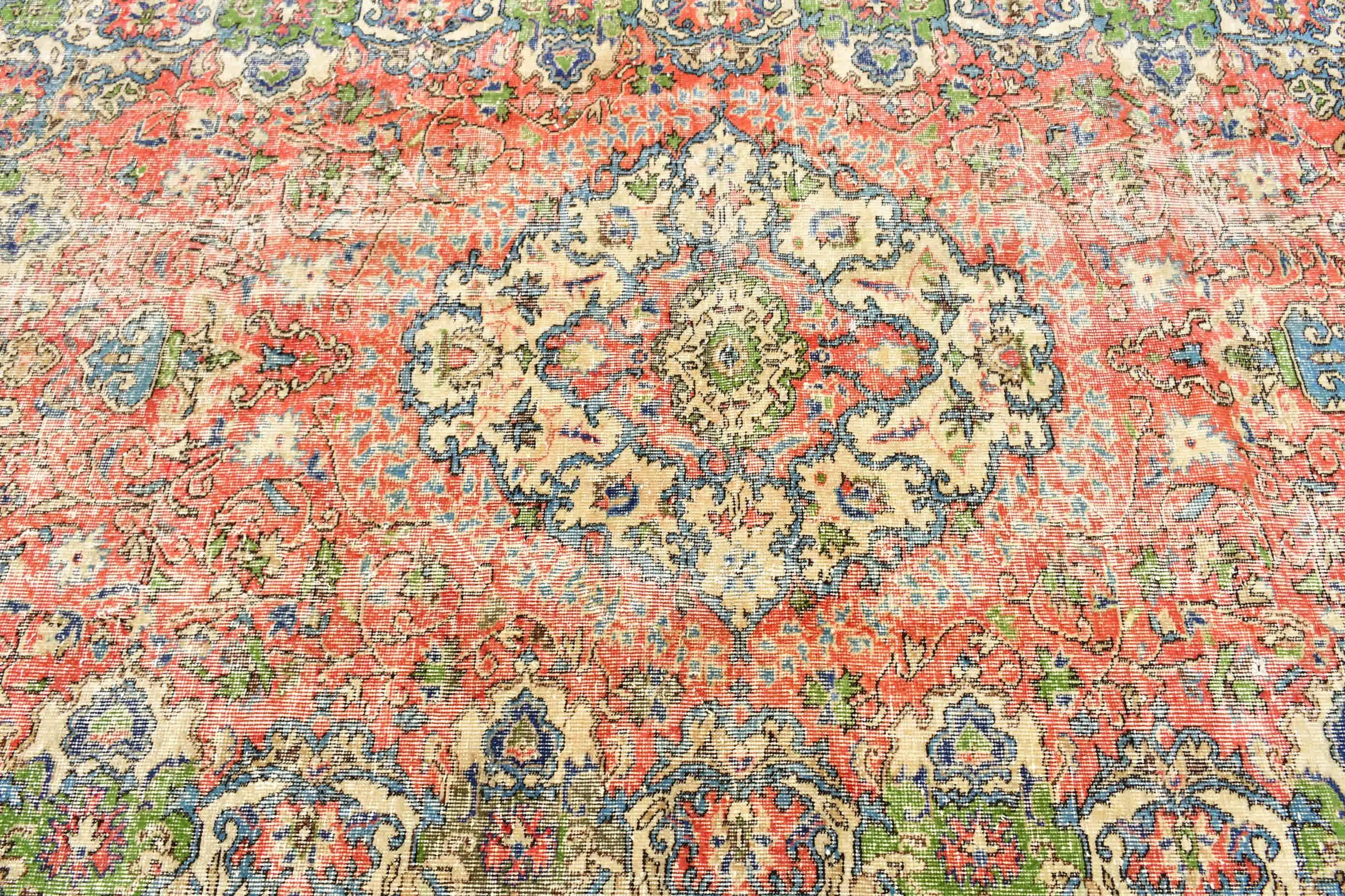 Türk Halıları, Kırmızı Oryantal Halı, Vintage Halılar, 5.6x8.5 ft Büyük Halılar, Oryantal Halı, Yemek Odası Halısı, Fas Halısı, Oturma Odası Halıları