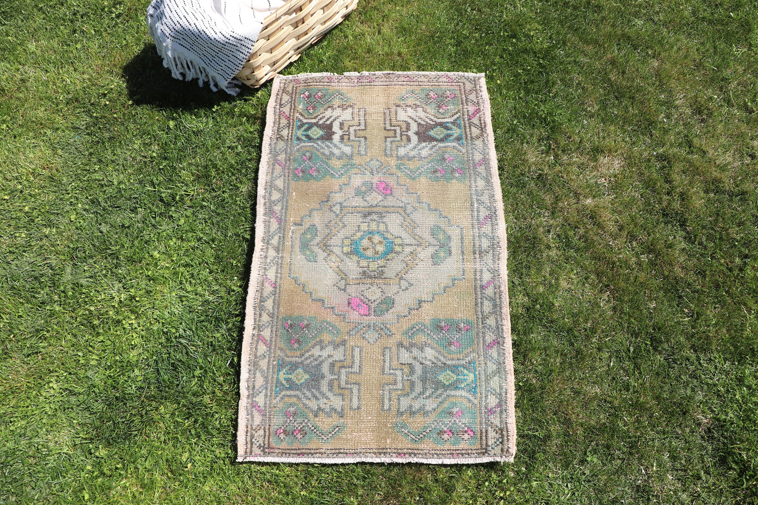 1.6x2.7 ft Küçük Halı, Vintage Halı, Türk Halıları, Turuncu Yer Halısı, Ofis Halıları, Mutfak Halıları, Modern Halı, Küçük Vintage Halılar