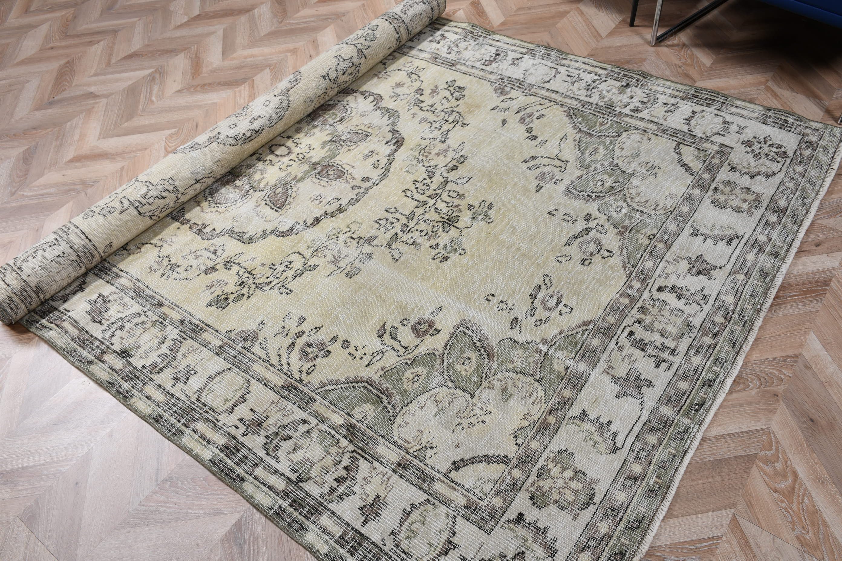 5.9x9.1 ft Large Rug, Turkish Rug, Vintage Rugs, Beige Oriental Rugs, Dining Room Rug, Anatolian Rug, Designer Rug, Bedroom Rug, Floor Rug