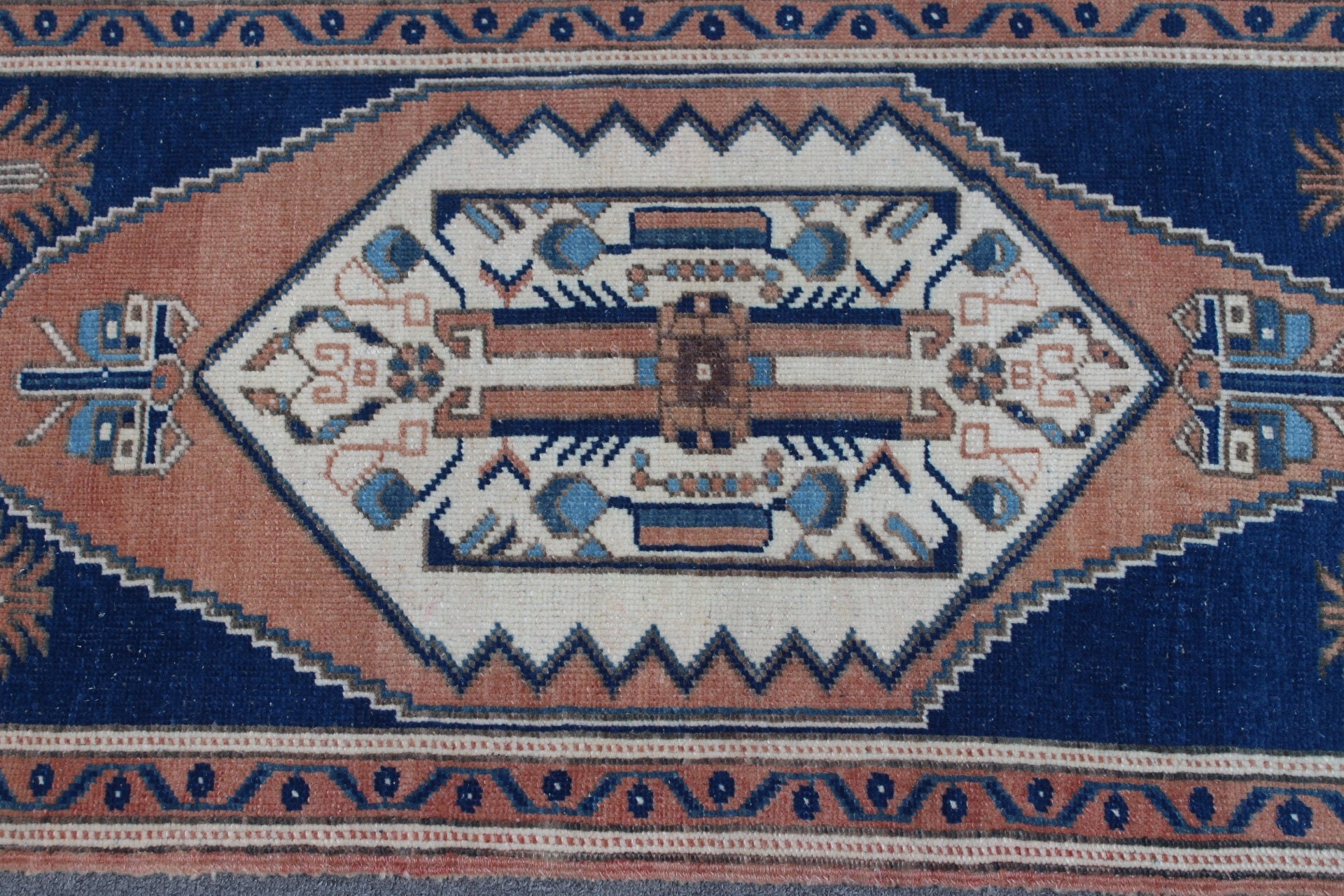 Cool Rugs, Bathroom Rug, 1.8x3.8 ft Small Rug, Turkish Rugs, Vintage Rugs, Kitchen Rugs, Rugs for Bath, Blue Wool Rug, Bedroom Rugs