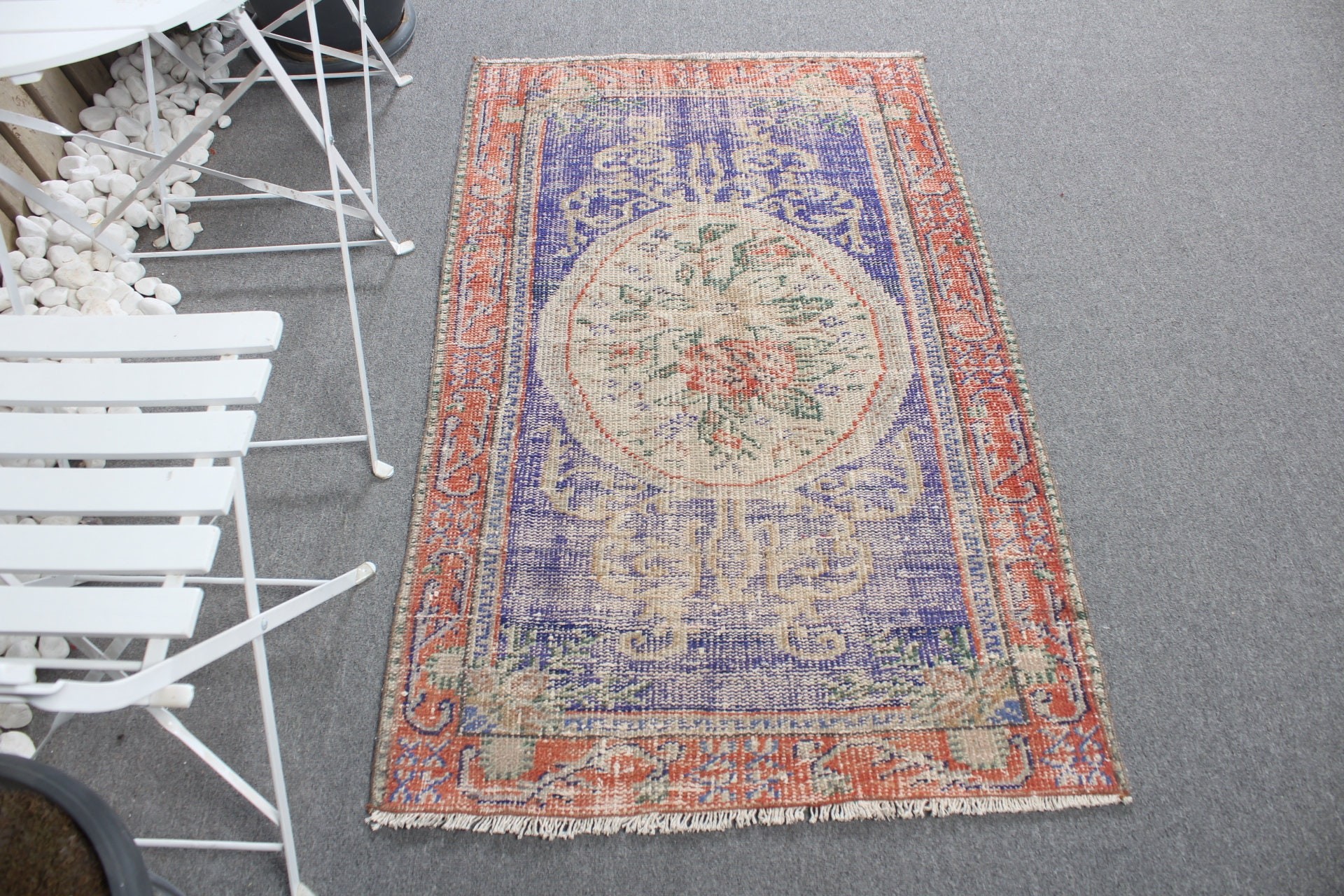 Oriental Rug, Turkish Rugs, Moroccan Rug, Vintage Rugs, Door Mat Rug, Blue Oriental Rug, 2.9x4.6 ft Small Rug, Bath Rug, Rugs for Bedroom