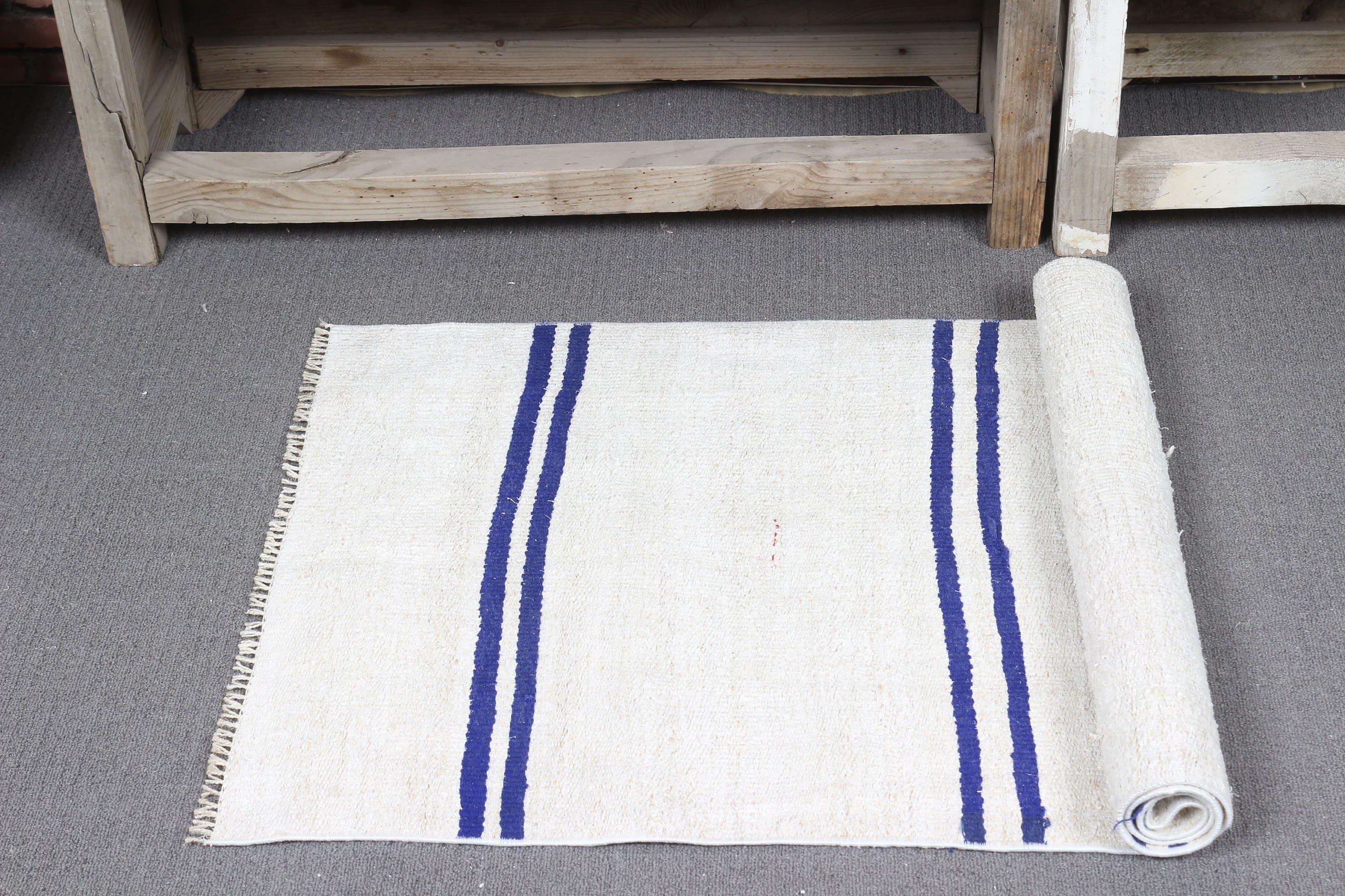 Bathroom Rugs, 1.9x4.1 ft Small Rug, Turkish Rug, Bedroom Rugs, Moroccan Rugs, Rugs for Bath, Door Mat Rug, Vintage Rug, White Antique Rug