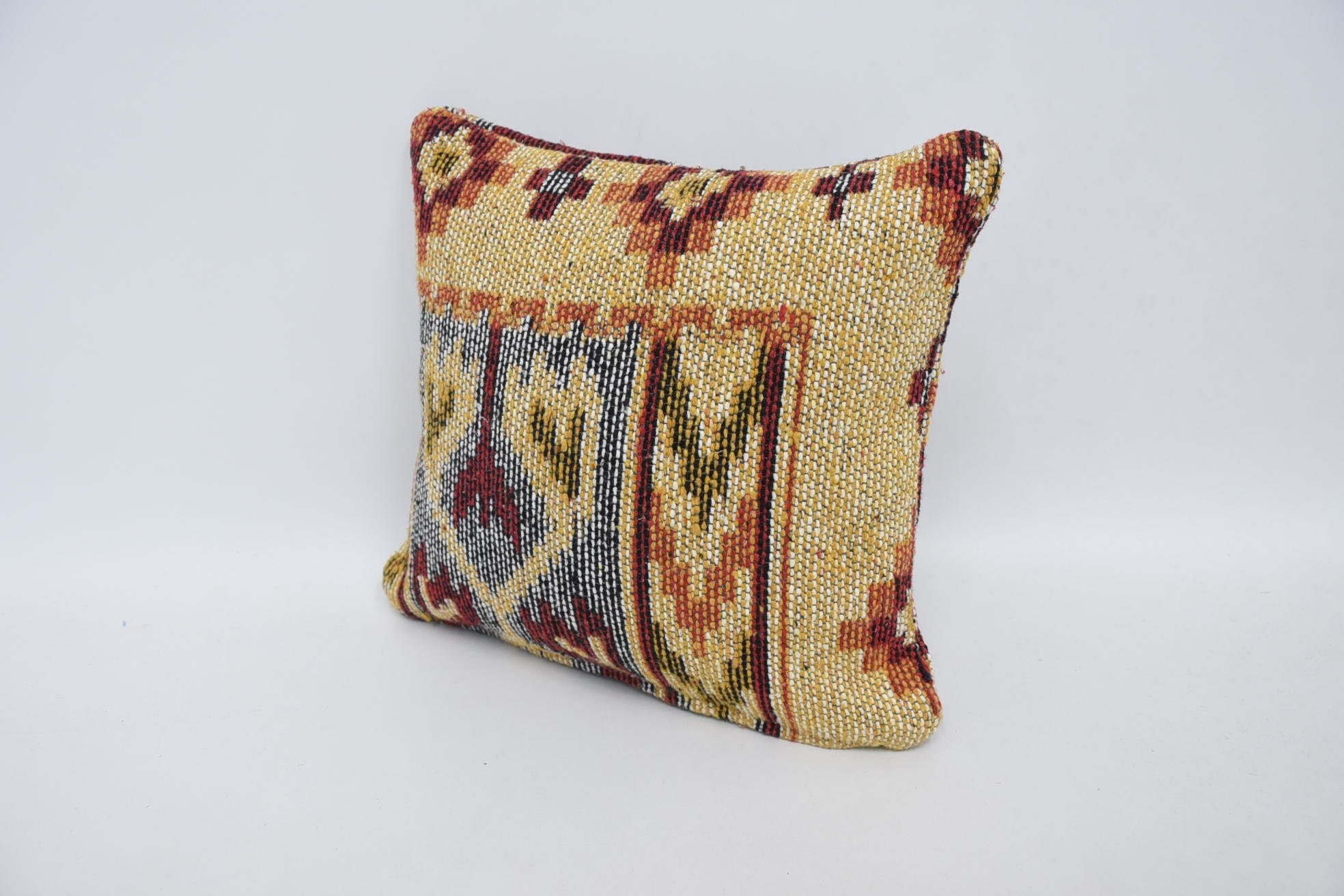 Interior Designer Pillow, 12"x12" Red Pillow Cover, Customized Cushion Cover, Vintage Kilim Pillow, Pillow for Sofa, Indoor Pillow Cover