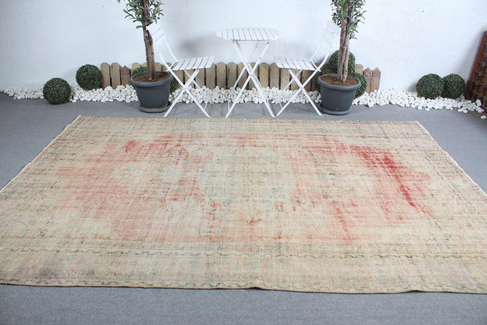 Living Room Rugs, Vintage Rug, 6.9x10.3 ft Oversize Rug, Cool Rug, Turkish Rug, Red Cool Rug, Dining Room Rugs, Oriental Rug, Turkey Rug