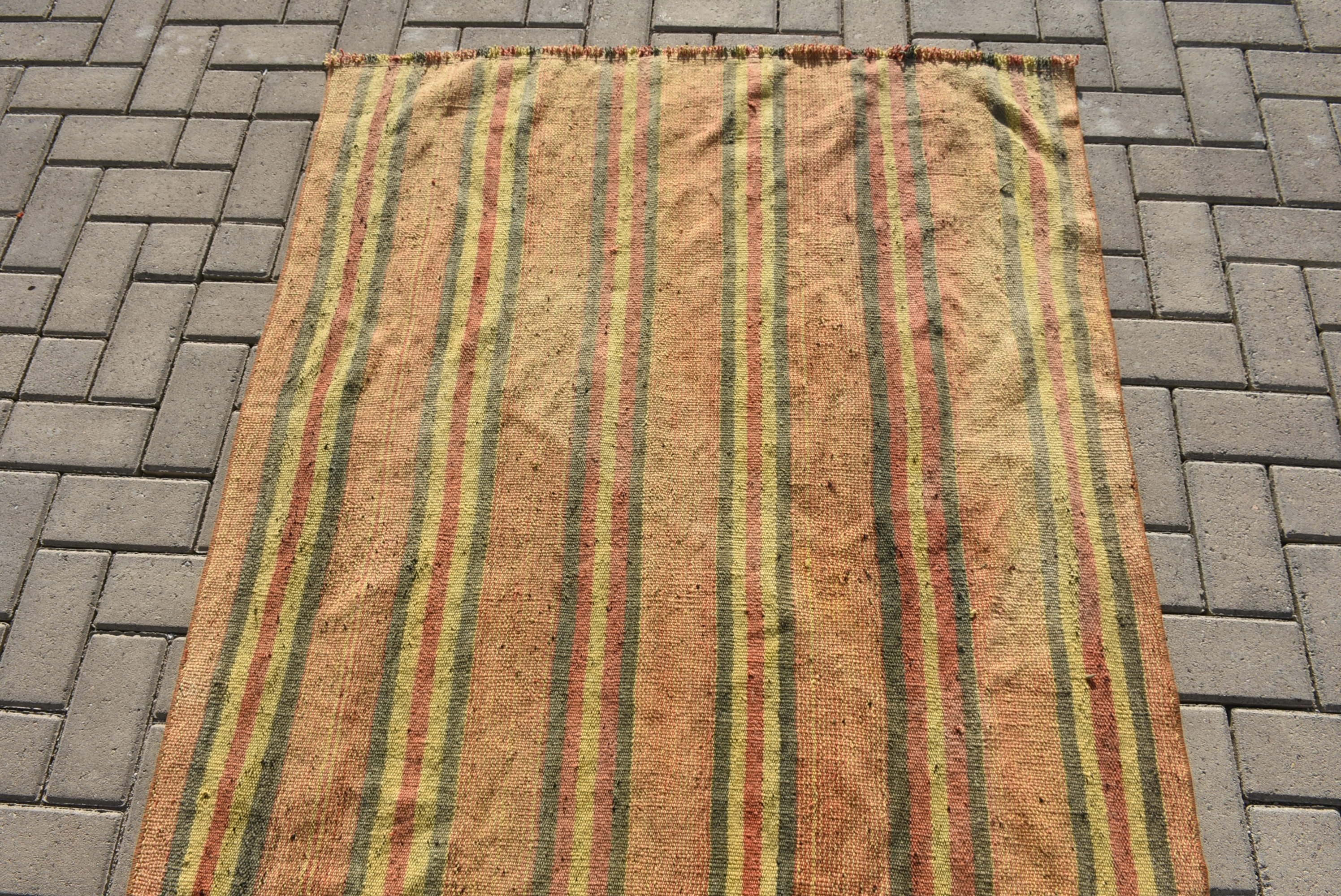 Kilim, Vintage Halılar, Oryantal Halı, Yemek Odası Halıları, Yatak Odası Halıları, 3.7x8 ft Alan Halısı, Turuncu Oryantal Halı, Anadolu Halısı, Türk Halısı