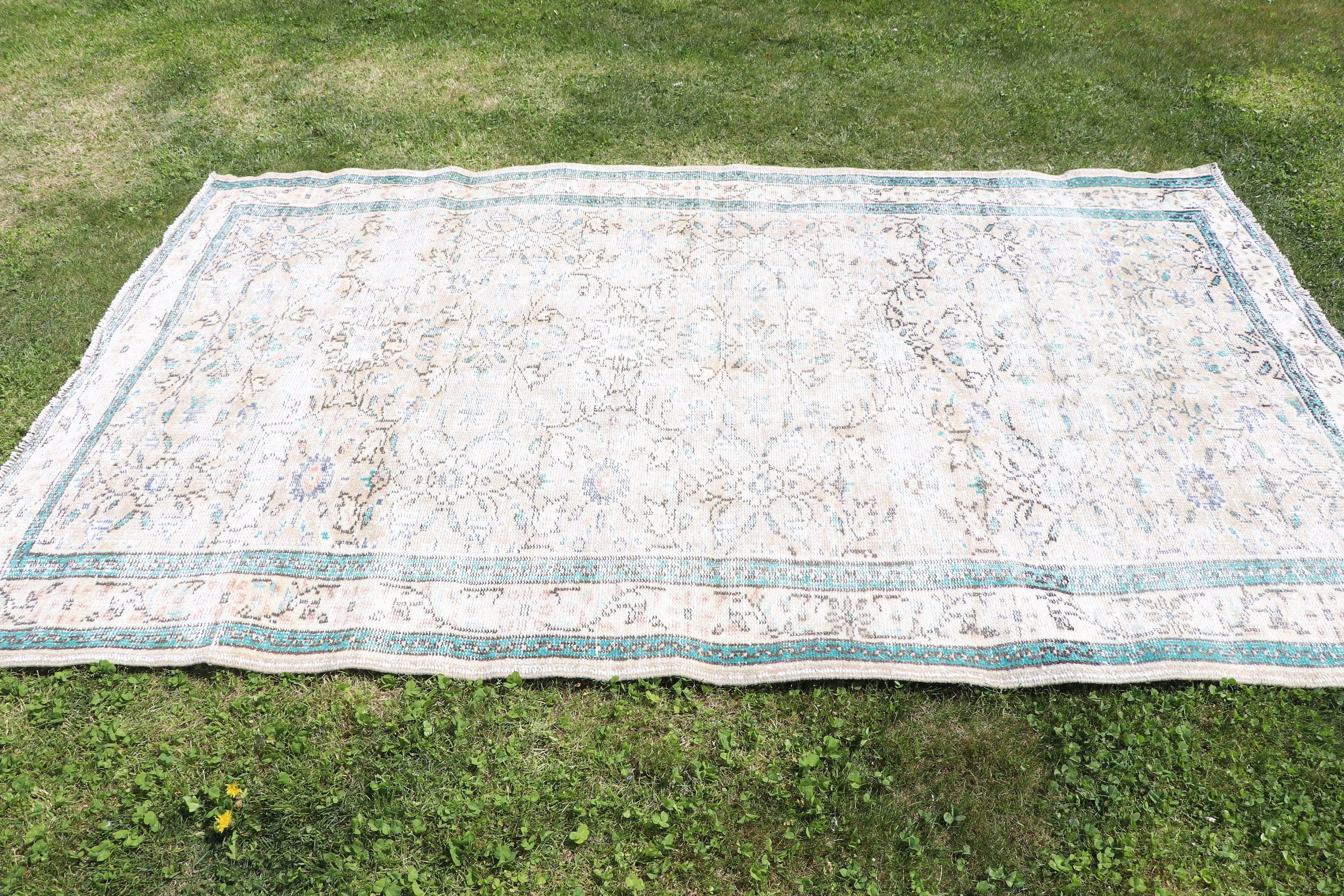 5.3x8.6 ft Large Rugs, Vintage Rugs, Large Vintage Rugs, Turkish Rugs, Luxury Rug, Beige Oriental Rugs, Bedroom Rugs, Living Room Rugs