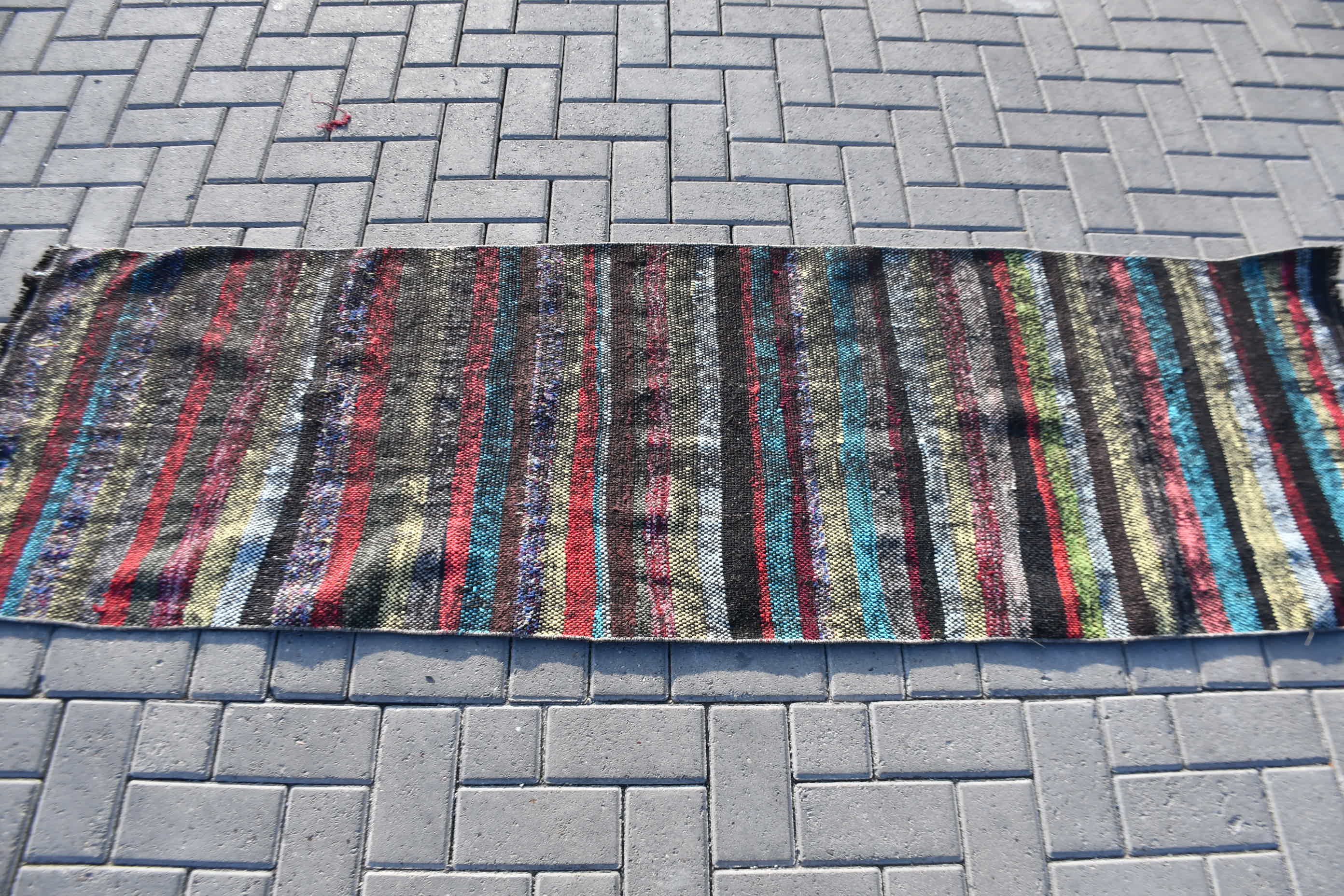 Green Anatolian Rug, 2.2x7.1 ft Runner Rug, Turkish Rug, Kilim, Stair Rugs, Corridor Rugs, Retro Rug, Vintage Rug, Home Decor Rug, Cool Rug