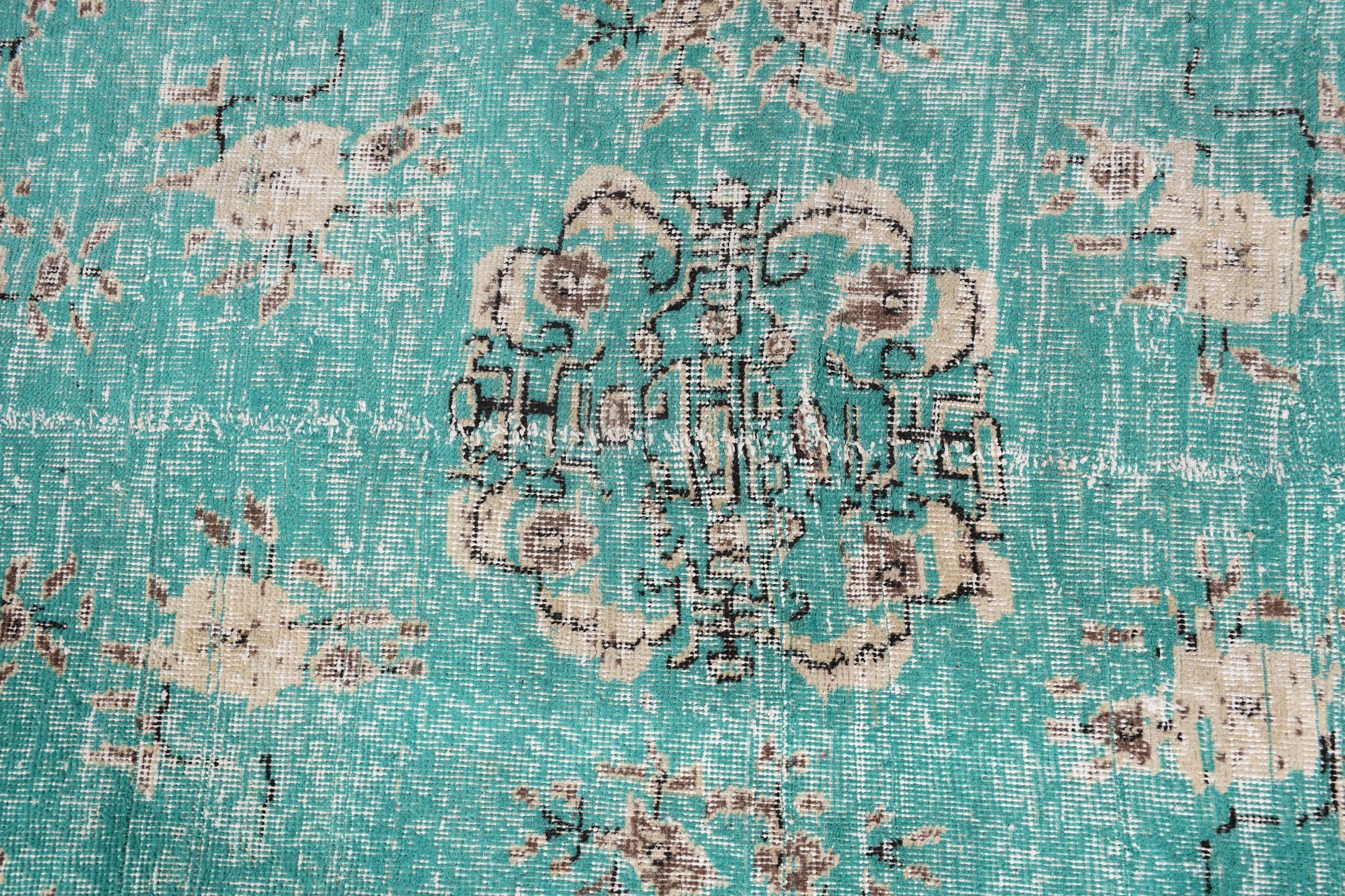 3.9x8.1 ft Area Rug, Vintage Decor Rug, Rugs for Bedroom, Green Bedroom Rug, Office Rug, Vintage Rug, Floor Rug, Turkish Rugs