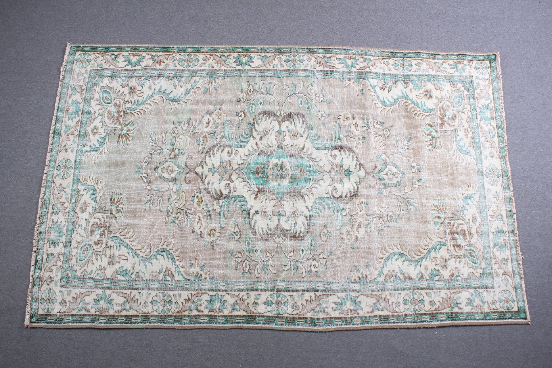 Kahverengi Havalı Halılar, Vintage Halılar, Salon Halısı, 6.3x9.8 ft Büyük Halılar, Anadolu Halıları, Ev Dekorasyonu Halısı, Türk Halısı, Göçebe Halısı, Yatak Odası Halısı