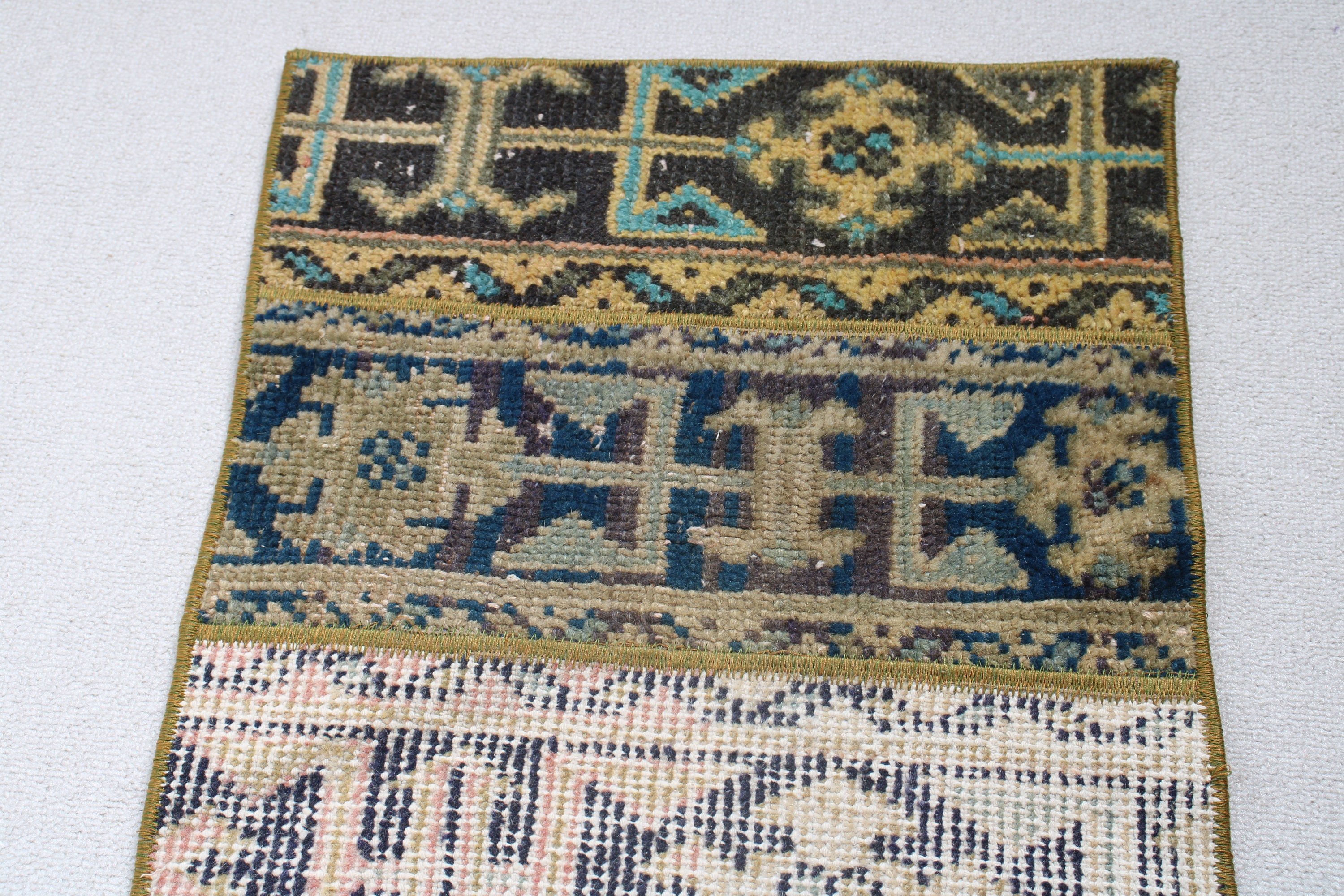 Rugs for Car Mat, Wool Rug, Small Boho Rugs, Car Mat Rugs, Blue Floor Rug, Vintage Rug, 1.5x3 ft Small Rugs, Floor Rug, Turkish Rug