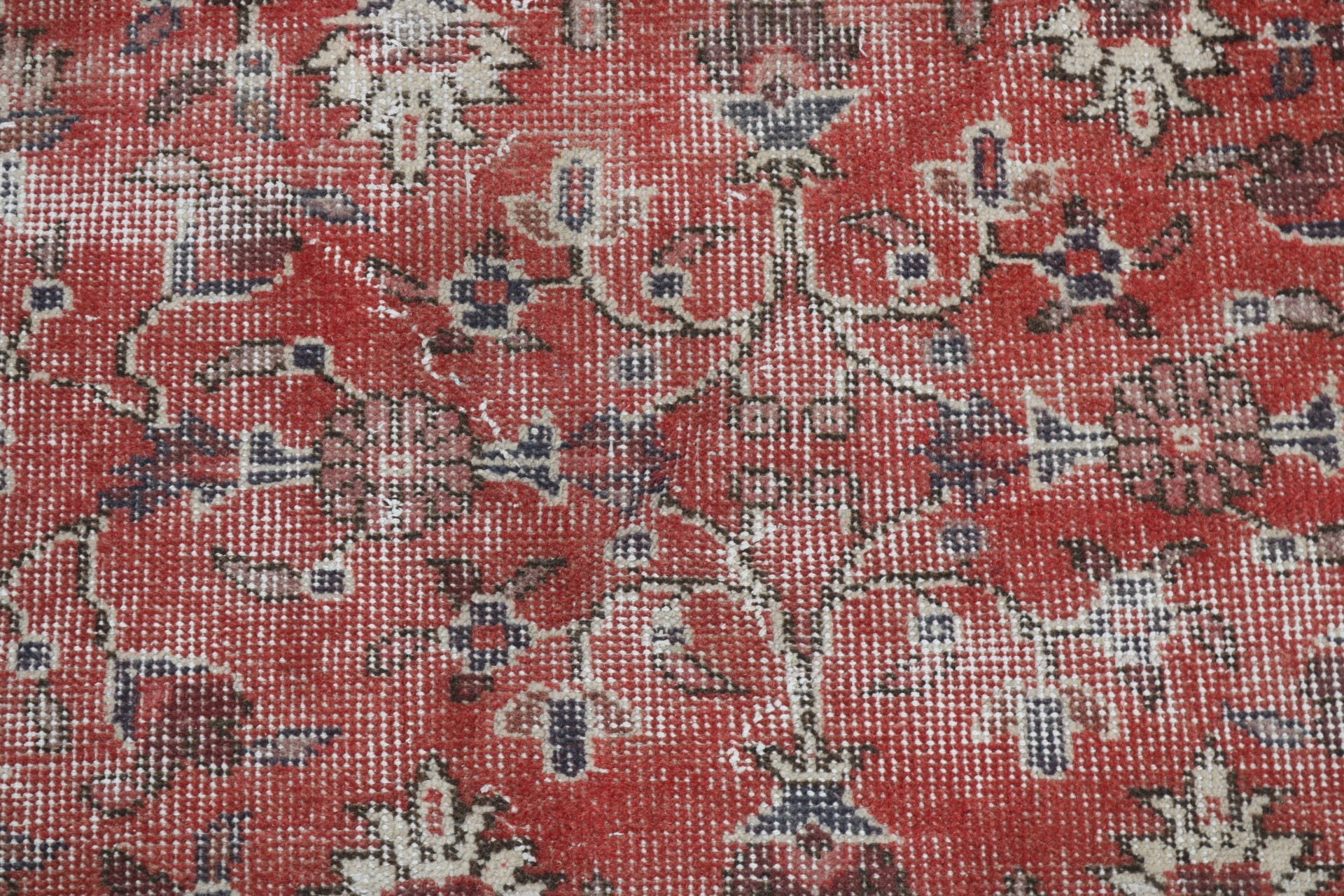 3.1x3.1 ft Küçük Halılar, Türk Halısı, Vintage Halılar, Yatak Odası Halıları, Boho Halı, Geometrik Halılar, Küçük Alan Halısı, Kırmızı Geometrik Halılar