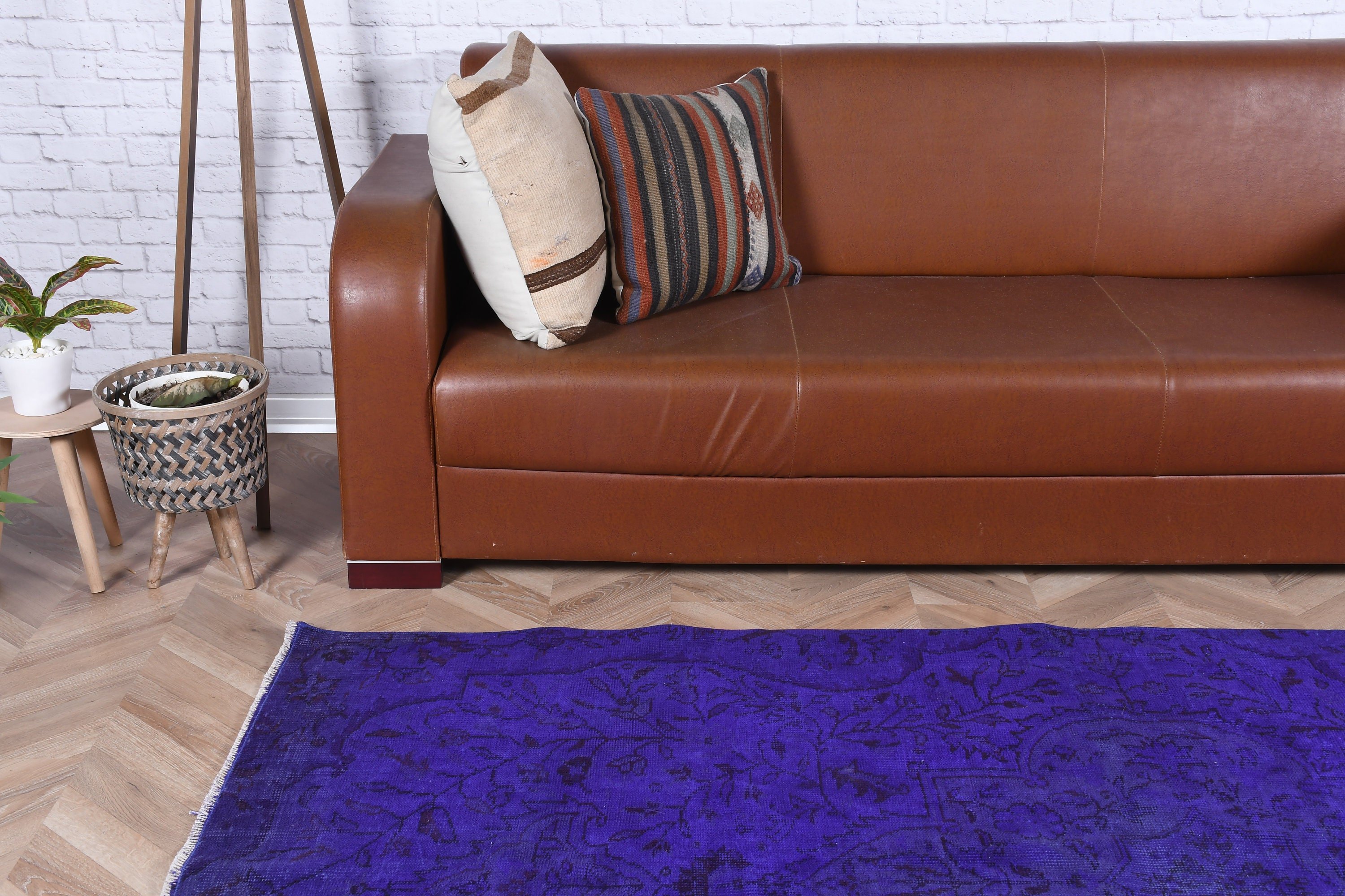 Oriental Rugs, Vintage Rug, Oushak Rug, 4.1x8 ft Area Rug, Purple Floor Rug, Bedroom Rugs, Rugs for Floor, Living Room Rug, Turkish Rugs