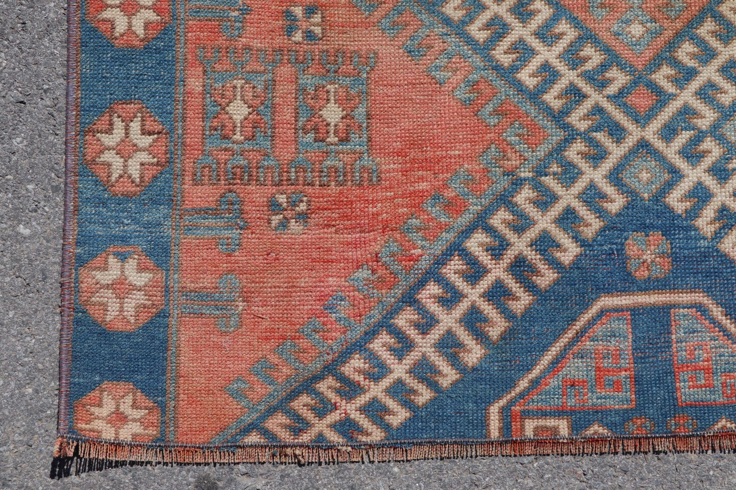 3.6x5.5 ft Accent Rug, Blue Oushak Rug, Natural Rug, Turkish Rugs, Nursery Rugs, Vintage Rug, Rugs for Nursery, Moroccan Rug, Kitchen Rug