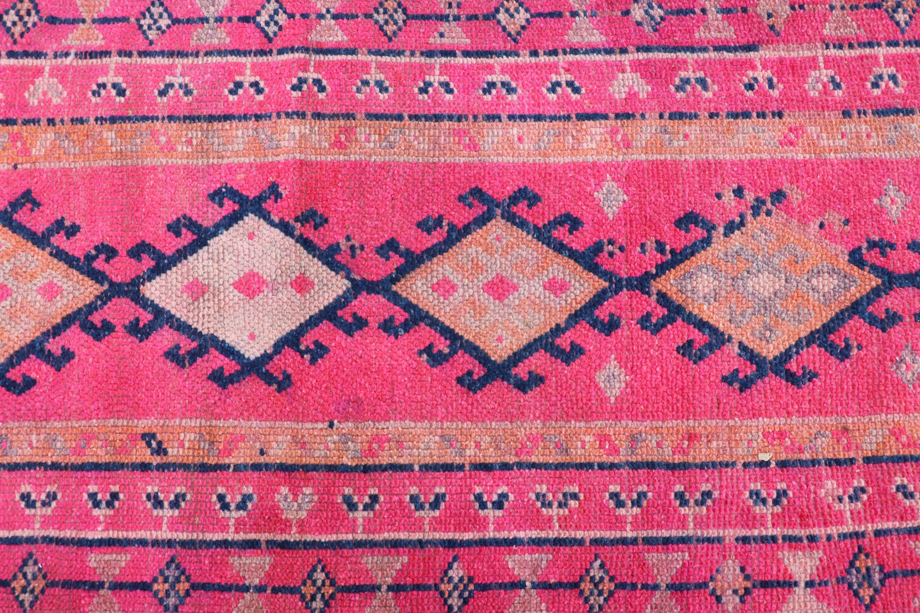 Rugs for Corridor, Kitchen Rug, Cool Rug, 2.7x13 ft Runner Rug, Corridor Rugs, Vintage Rugs, Tribal Rugs, Turkish Rug, Pink Cool Rugs