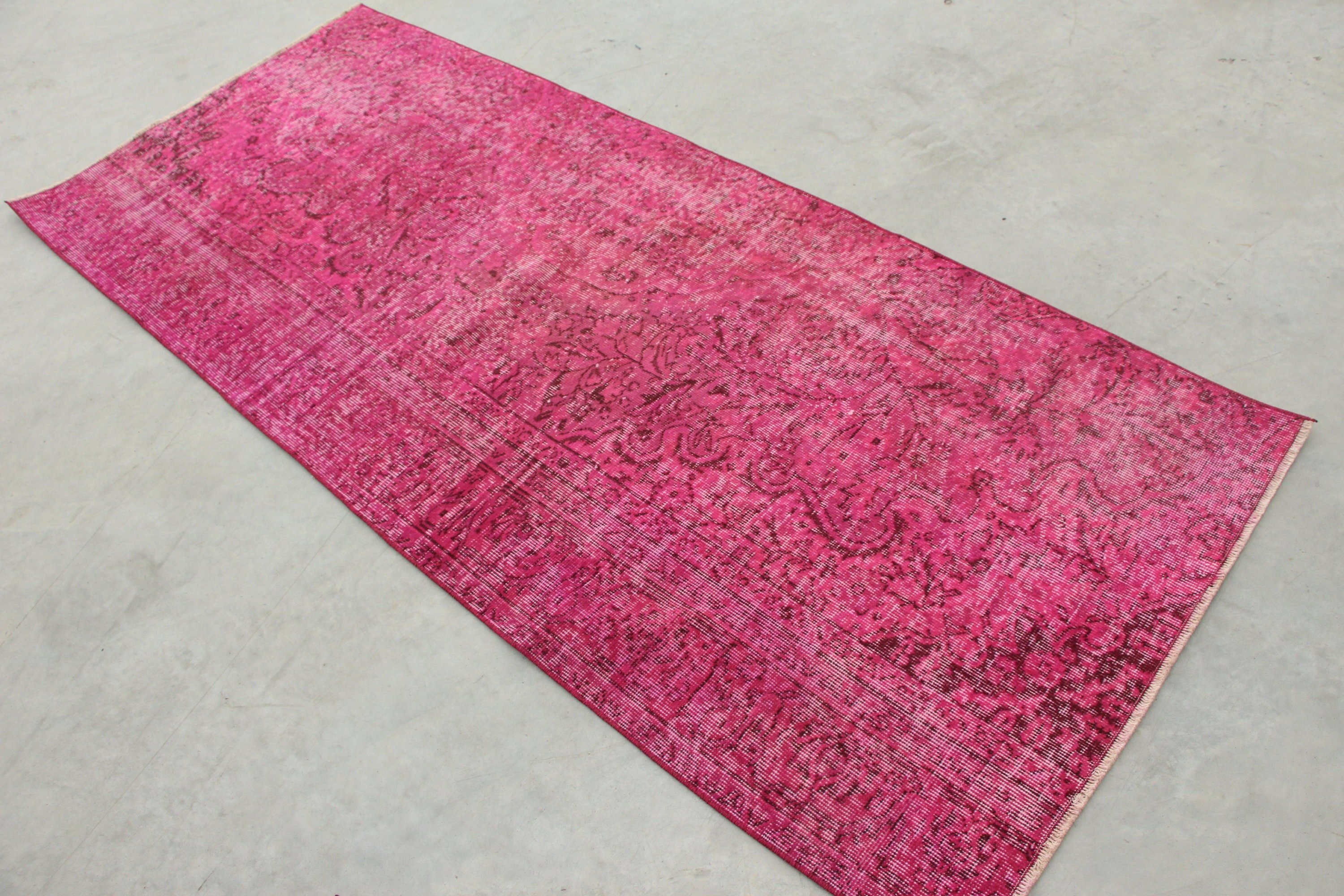 Vintage Rug, Pastel Rug, Anatolian Rug, Turkish Rugs, 3.1x7.3 ft Accent Rug, Home Decor Rug, Nursery Rugs, Pink Home Decor Rug, Entry Rugs