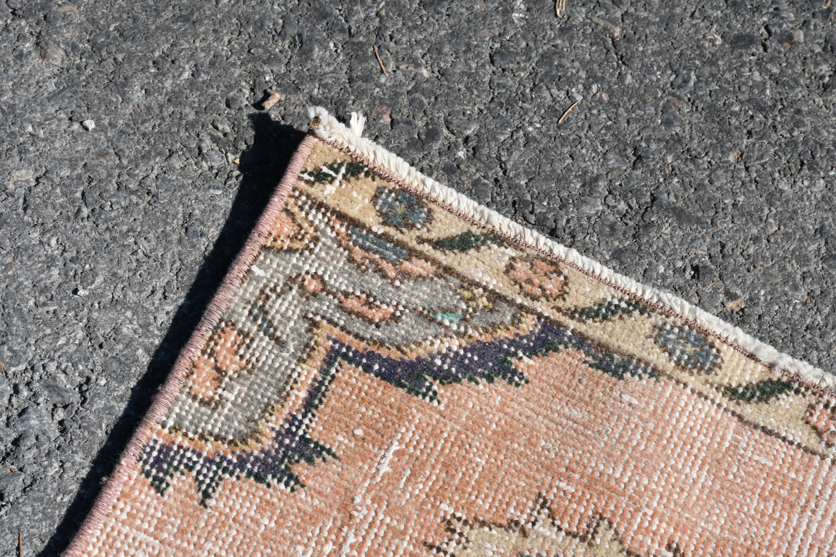 Pink Kitchen Rug, Hallway Rug, Muted Rug, Antique Rugs, Rugs for Runner, Floor Rugs, Turkish Rugs, 2.5x12.2 ft Runner Rugs, Vintage Rug