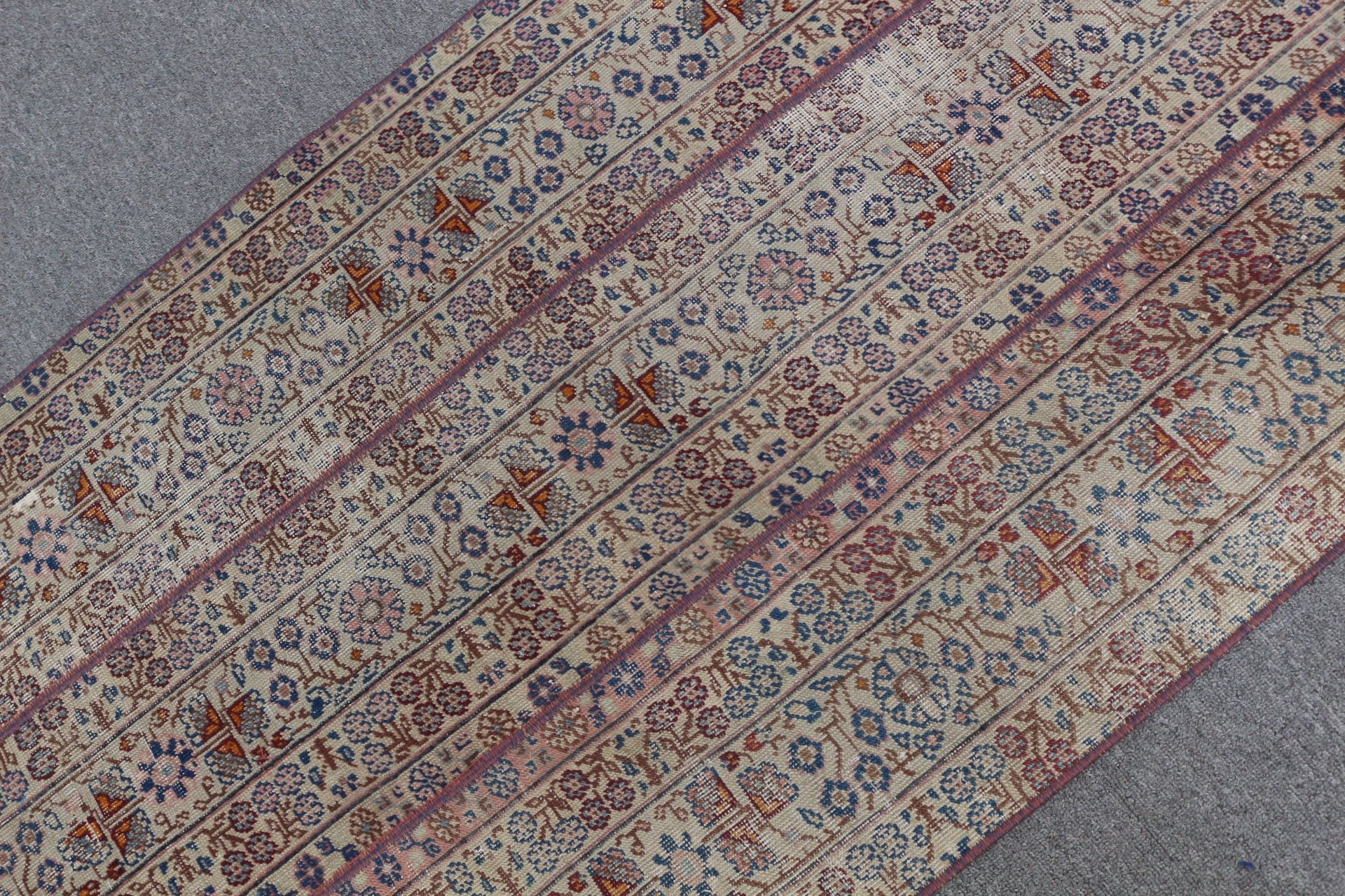 Vintage Halı, Retro Halılar, Oryantal Halı, Yün Halı, Yatak Odası Halıları, 2.6x4.5 ft Küçük Halı, Duvara Asılı Halı, Mavi Oryantal Halı, Türk Halısı