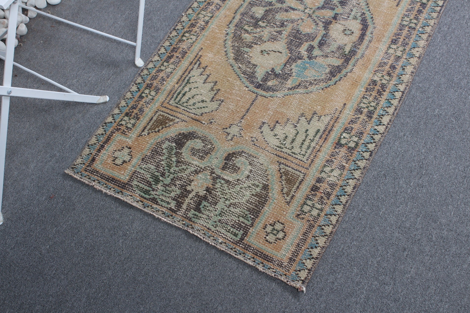 Nursery Rugs, Floor Rug, Oriental Rug, Rugs for Bathroom, Brown  2.2x4.2 ft Small Rug, Entry Rug, Turkish Rug, Vintage Rug