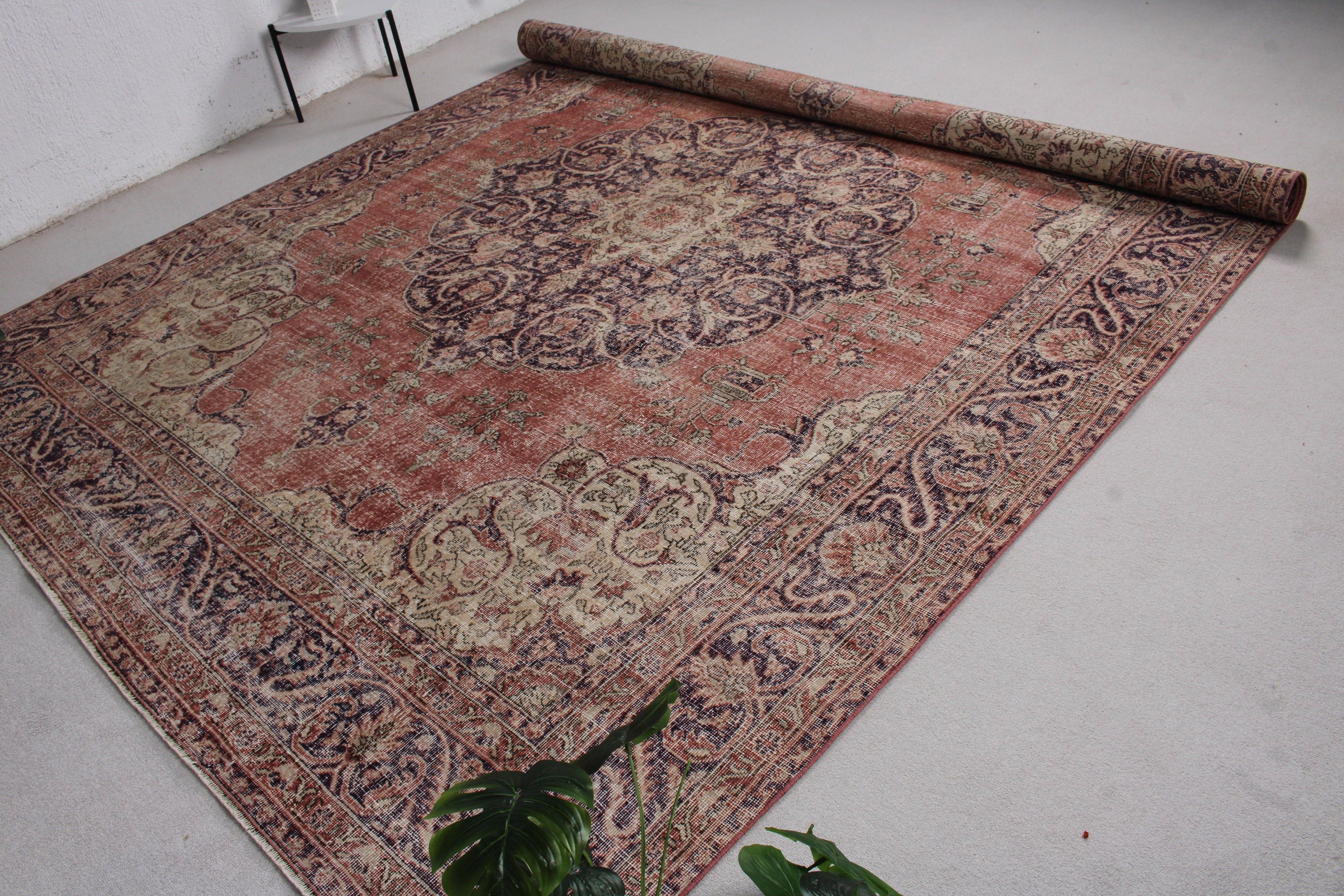 Floor Rug, Vintage Rug, Turkish Rugs, 8.7x11.1 ft Oversize Rugs, Statement Rugs, Oversize Vintage Rugs, Salon Rug, Beige Oriental Rug