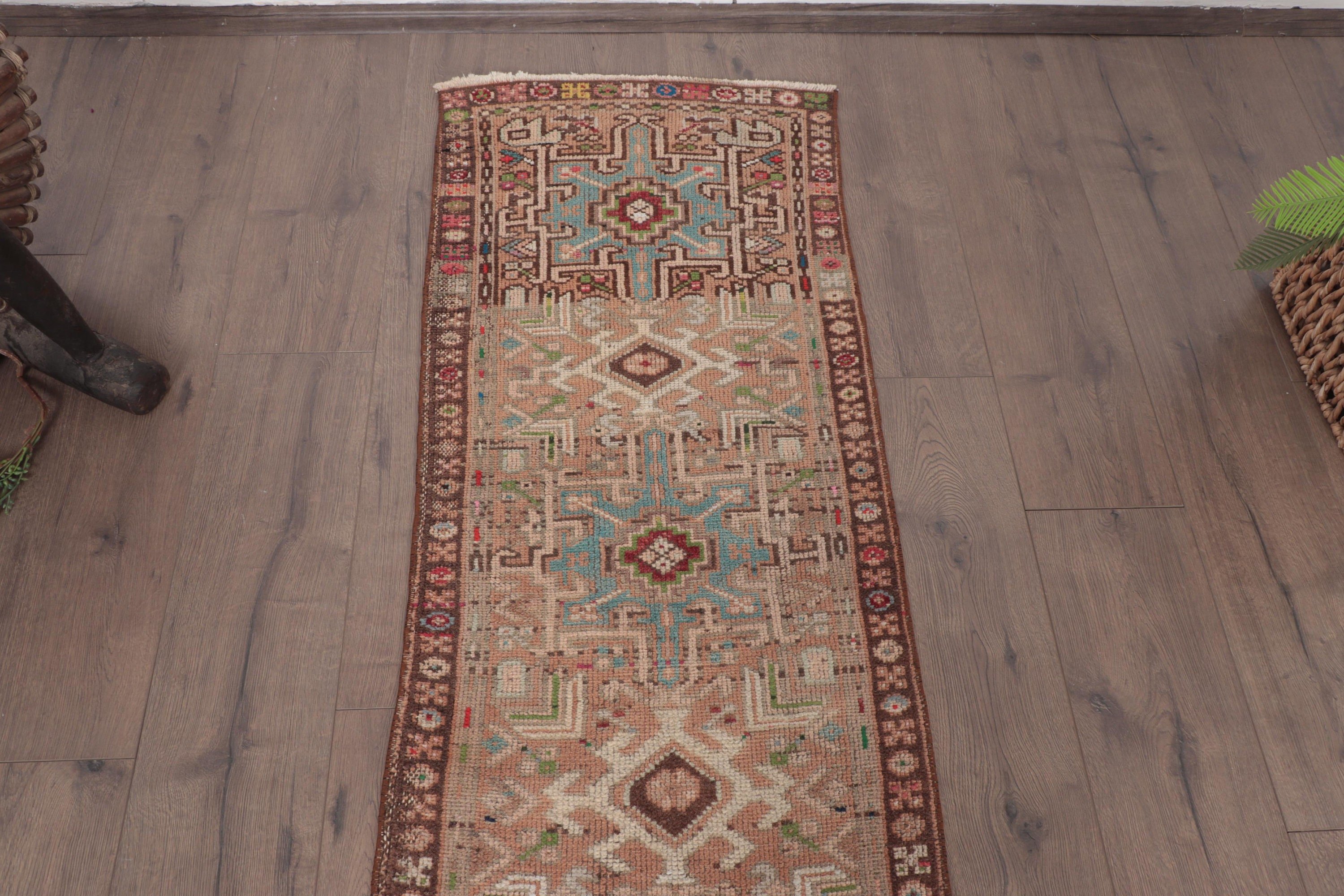 Brown Luxury Rug, Hallway Rug, Aesthetic Rugs, Antique Rugs, 1.7x5.1 ft Runner Rug, Rugs for Stair, Turkish Rugs, Vintage Rug, Cool Rugs