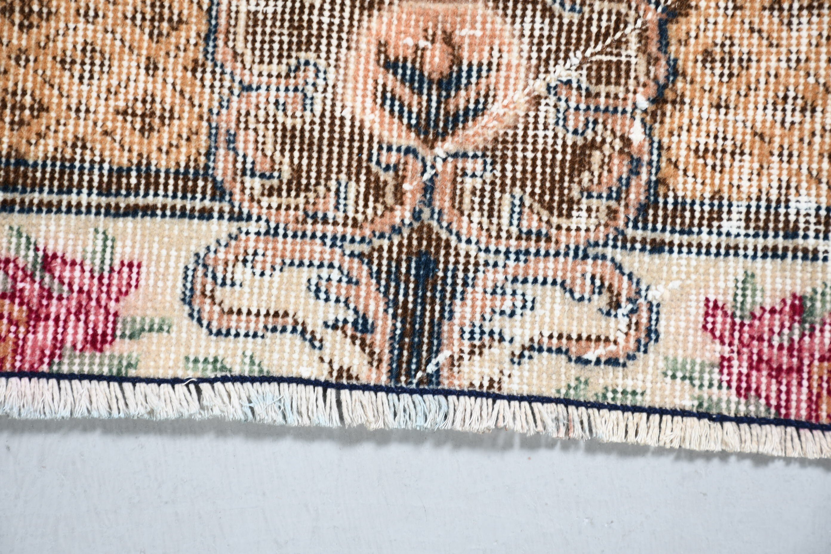 Turkish Rug, Wool Rug, Kitchen Rug, Floor Rug, Vintage Rug, Brown Moroccan Rug, Rugs for Kitchen, Dining Room Rug, 4.1x6.6 ft Area Rug