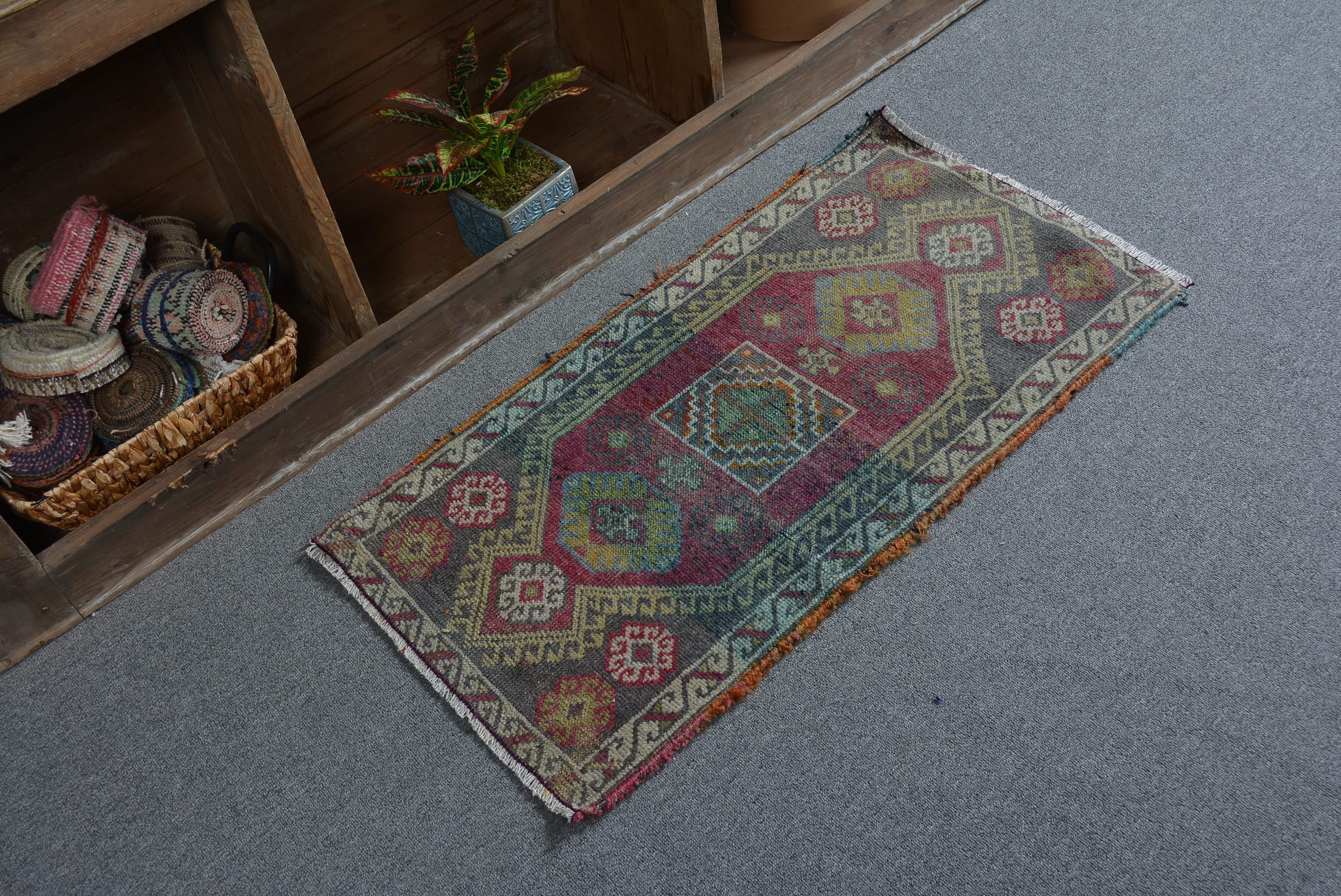 Kitchen Rugs, Rugs for Door Mat, Turkish Rug, 1.6x3.1 ft Small Rug, Wall Hanging Rug, Office Rug, Bedroom Rugs, Vintage Rug, Moroccan Rug