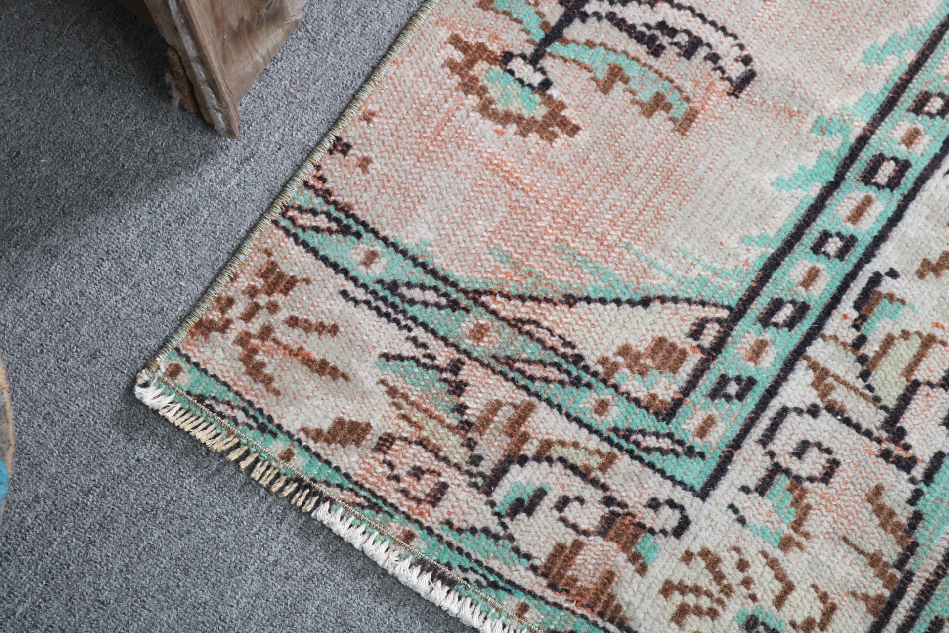 Wall Hanging Rugs, Turkish Rugs, 1.6x3.6 ft Small Rugs, Vintage Rugs, Kitchen Rugs, Bath Rugs, Brown Statement Rugs, Statement Rugs