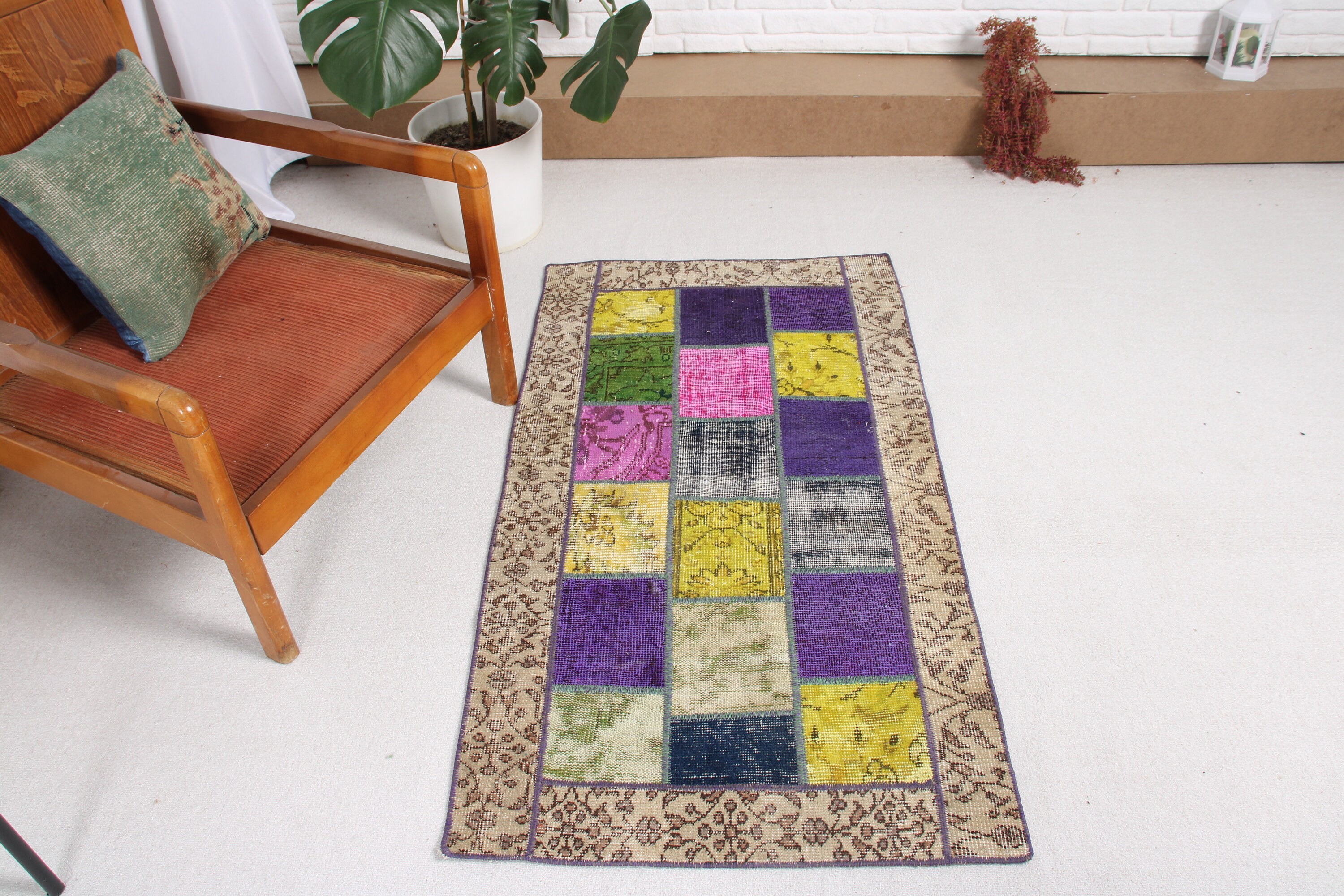Car Mat Rugs, Vintage Rug, Turkish Rug, 2.4x4.4 ft Small Rug, Purple Home Decor Rugs, Bath Rugs, Antique Rug, Floor Rug, Rugs for Entry