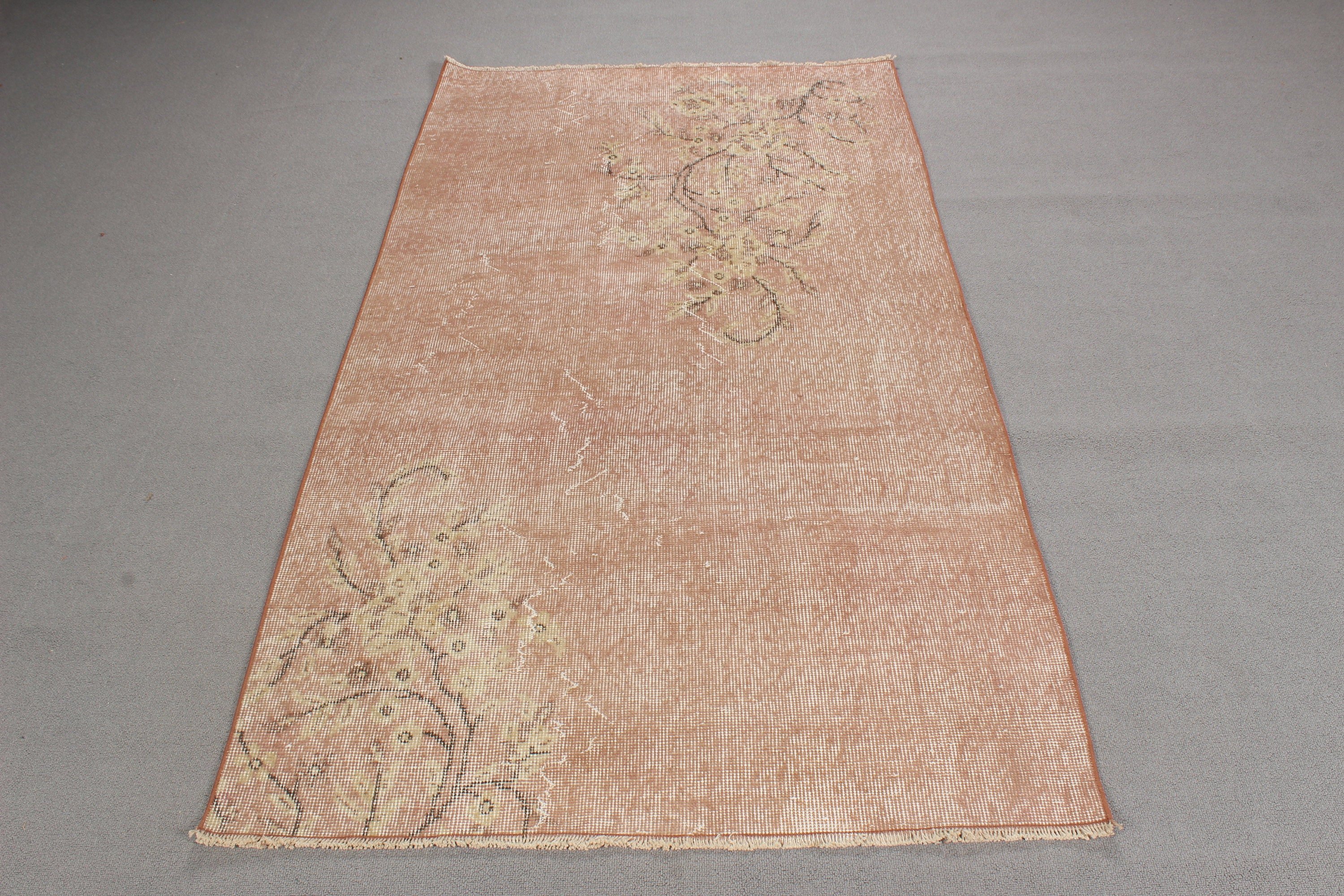 3.4x6.2 ft Accent Rug, Exotic Rugs, Beige Antique Rug, Decorative Rug, Vintage Rug, Modern Rugs, Turkish Rug, Kitchen Rugs