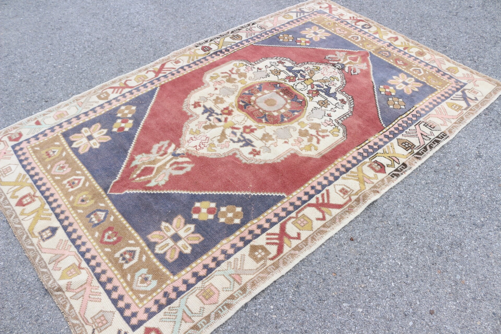 4.7x7.8 ft Area Rug, Red Oriental Rug, Oushak Rug, Bedroom Rug, Vintage Rug, Floor Rug, Rugs for Dining Room, Antique Rug, Turkish Rug