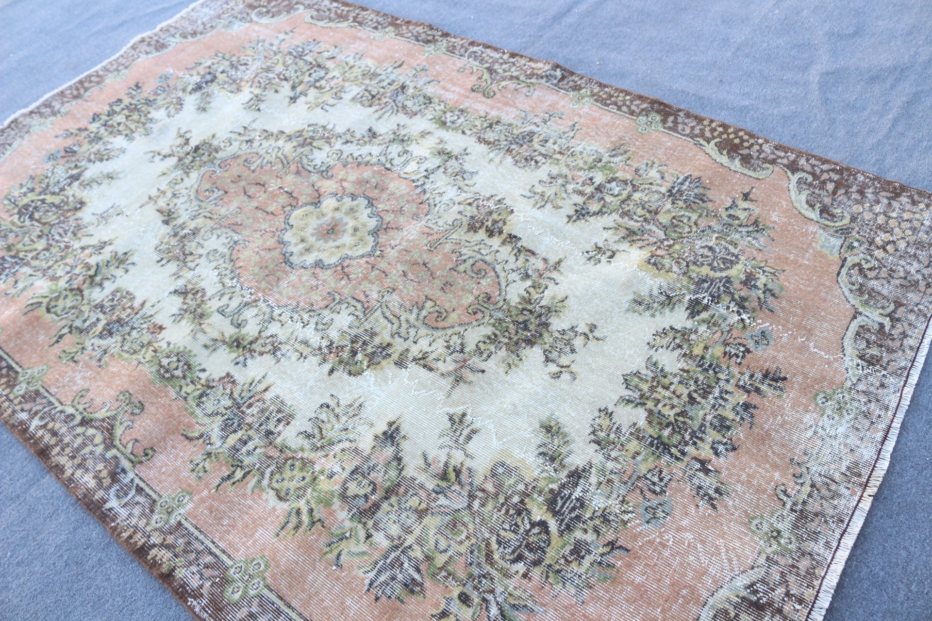 Bedroom Rug, 5.3x8.3 ft Large Rugs, Dining Room Rugs, Vintage Rug, Beige Oushak Rugs, Anatolian Rug, Turkish Rug, Decorative Rug, Floor Rug