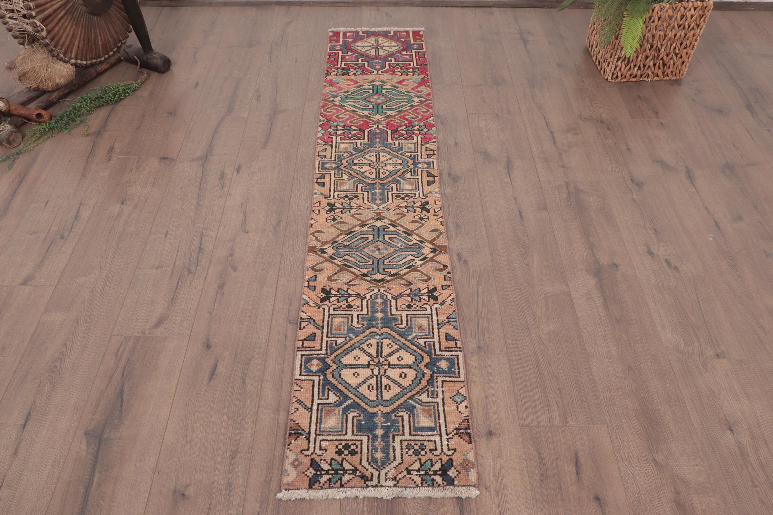 Beni Ourain Runner Halıları, Türk Halısı, Estetik Halı, 1.3x6.3 ft Runner Halısı, Merdiven Halısı, Vintage Halı, Boho Halısı, Yer Halıları, Kahverengi Lüks Halılar