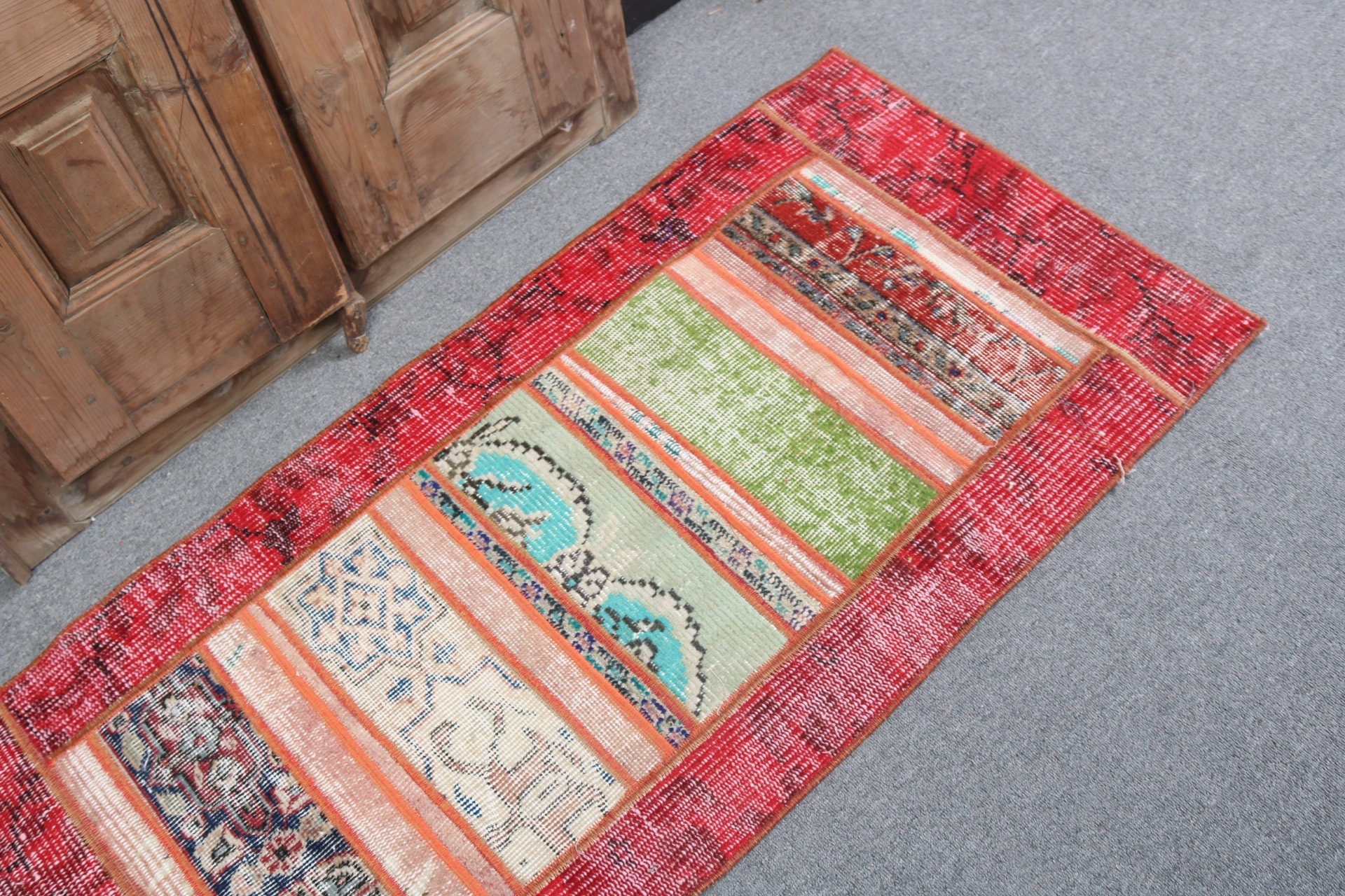 Cute Bath Mat Rugs, Bedroom Rug, Turkish Rugs, Red Oriental Rug, 2x4.3 ft Small Rugs, Home Decor Rug, Vintage Rugs, Oushak Rug, Entry Rugs