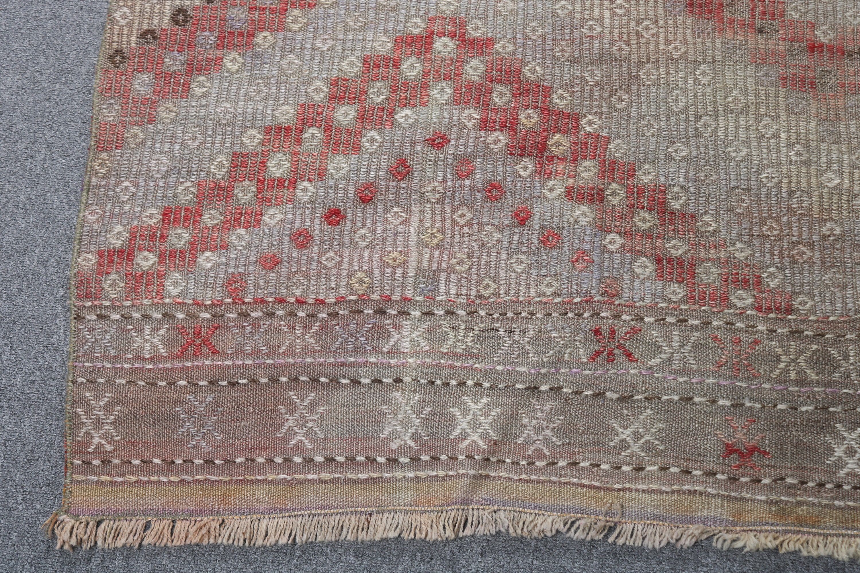 Mutfak Halıları, 4.1x9.7 ft Alan Halıları, Kilim, Vintage Halılar, Oturma Odası Halıları, Yer Halıları, Yeşil El Dokuma Halı, Oushak Halı, Türk Halısı