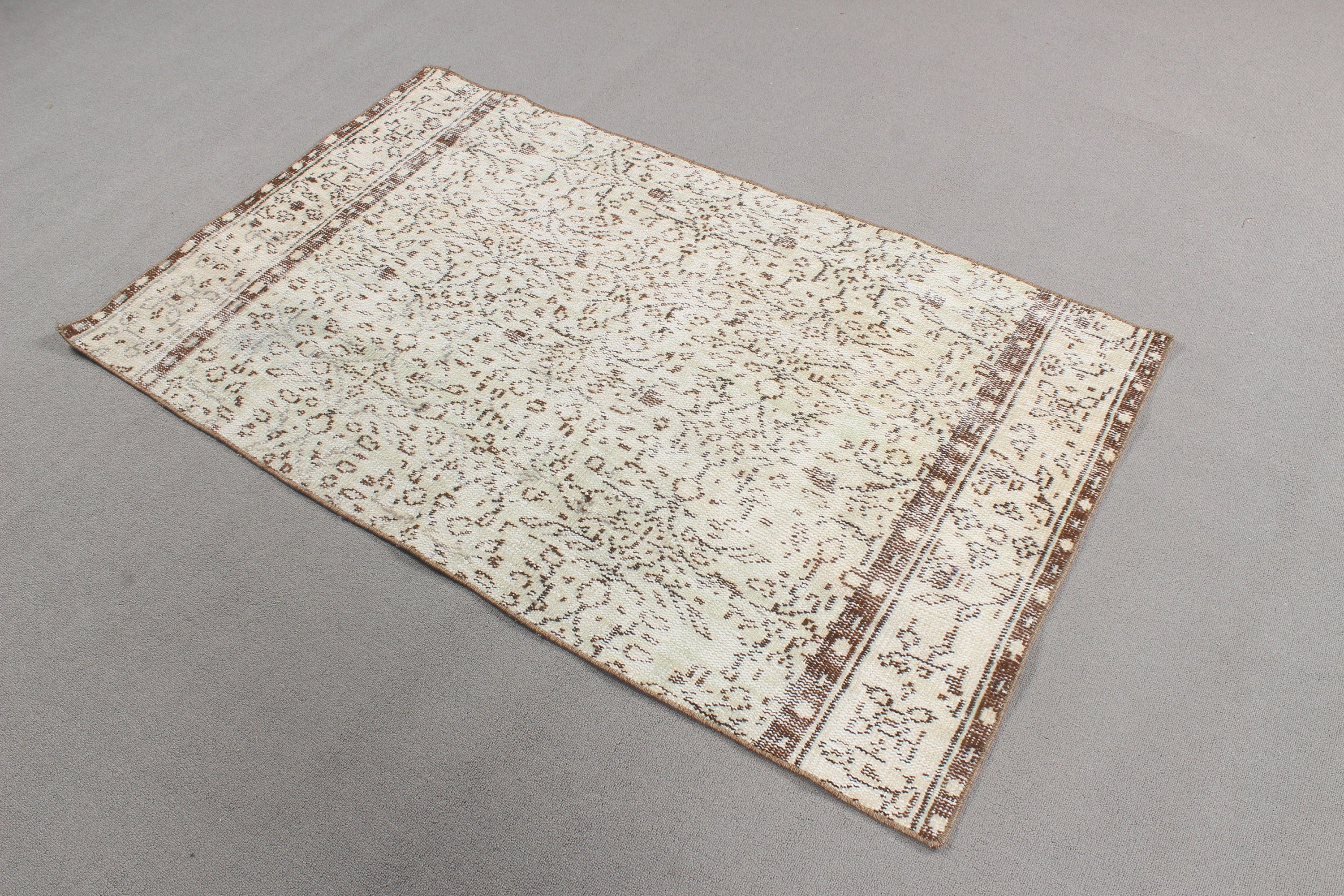 Wall Hanging Rugs, Exotic Rug, Beige Luxury Rug, Kitchen Rugs, Turkish Rugs, Bathroom Rugs, 3x4.9 ft Small Rug, Vintage Rug