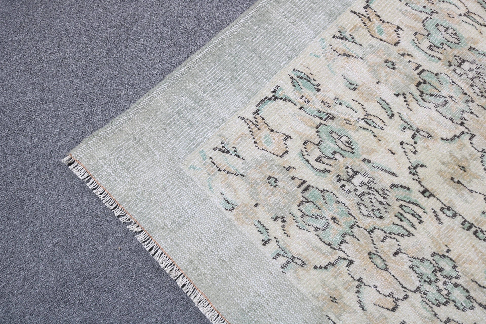 Floor Rug, Vintage Rug, Turkish Rug, Moroccan Rugs, 6.4x9.5 ft Large Rug, Salon Rugs, Green Statement Rug, Luxury Rug, Large Boho Rugs