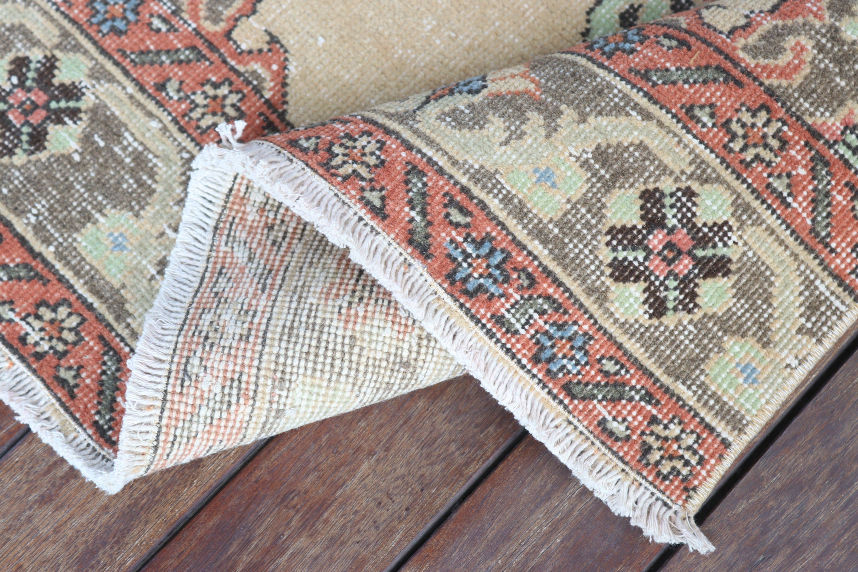 Turkish Rug, Corridor Rug, 2.6x12.4 ft Runner Rug, Flatweave Rug, Vintage Rug, Hallway Rugs, Beige Geometric Rug, Home Decor Rugs, Boho Rug