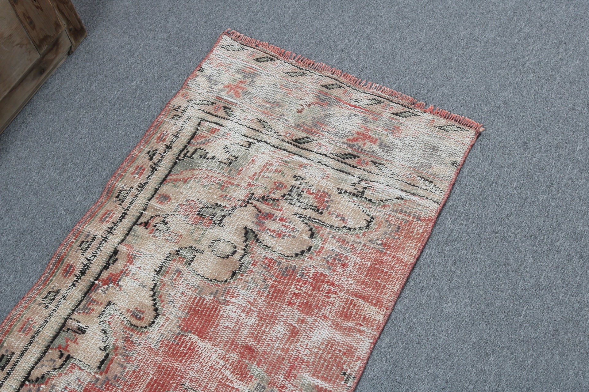 Vintage Rugs, Floor Rug, Small Area Rug, Bath Rugs, Boho Rugs, Orange  2x3.5 ft Small Rugs, Oushak Rugs, Turkish Rugs