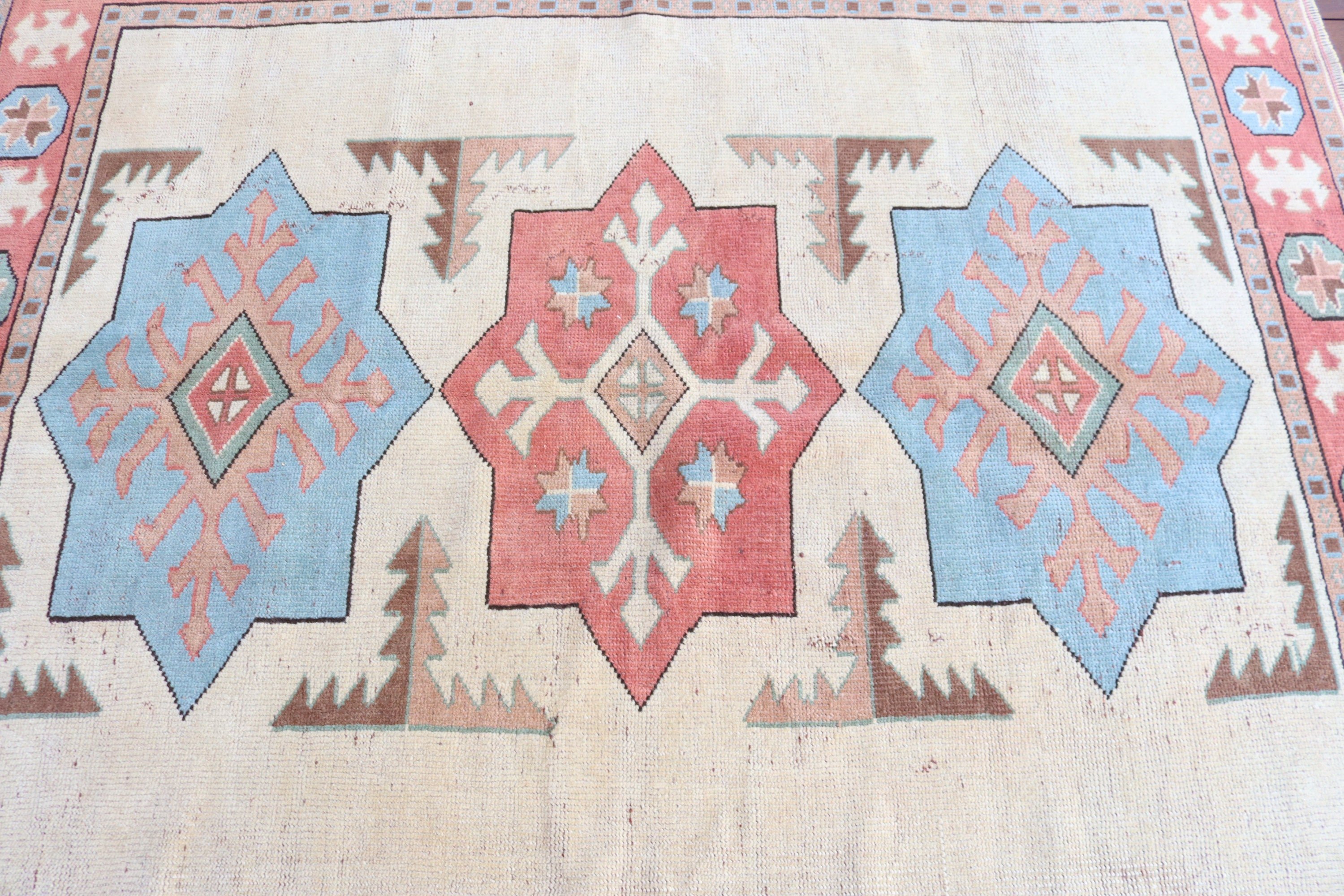 Oturma Odası Halısı, 5.3x6 ft Alan Kilimi, Düz Dokuma Halılar, Vintage Halı, Anadolu Halıları, Yemek Odası Halısı, Bej Lüks Halı, Modern Halı, Türk Halısı