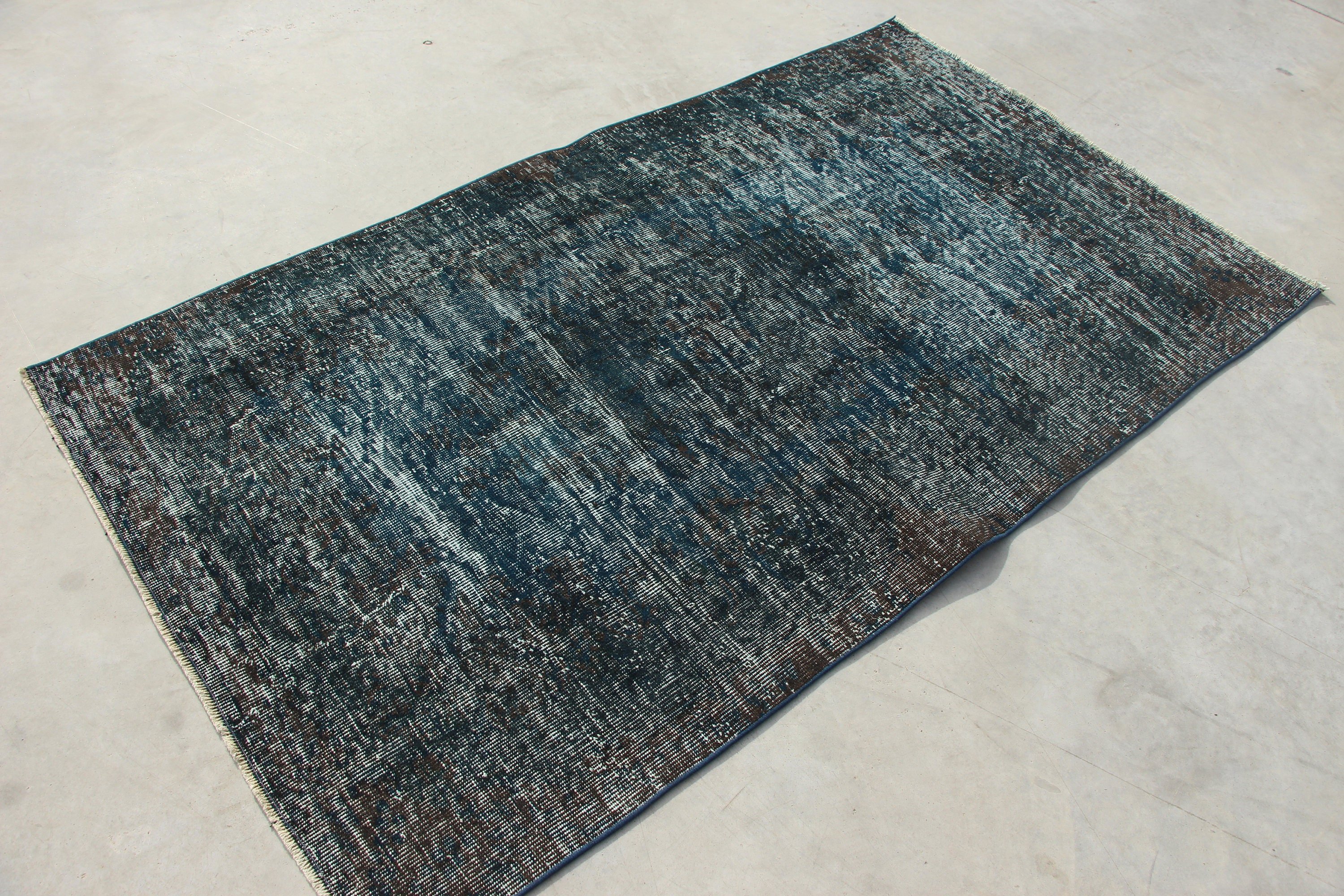 Blue Kitchen Rugs, 3.7x6.4 ft Accent Rug, Wool Rug, Rugs for Bedroom, Cool Rugs, Vintage Rugs, Nursery Rug, Turkish Rugs, Entry Rug