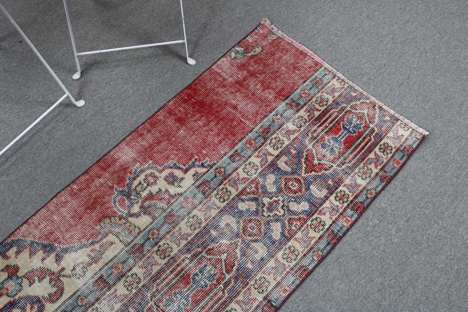 Blue Kitchen Rug, Flatweave Rug, Turkish Rugs, Exotic Rugs, Beni Ourain Runner Rug, Vintage Rugs, 2.1x5.7 ft Runner Rug