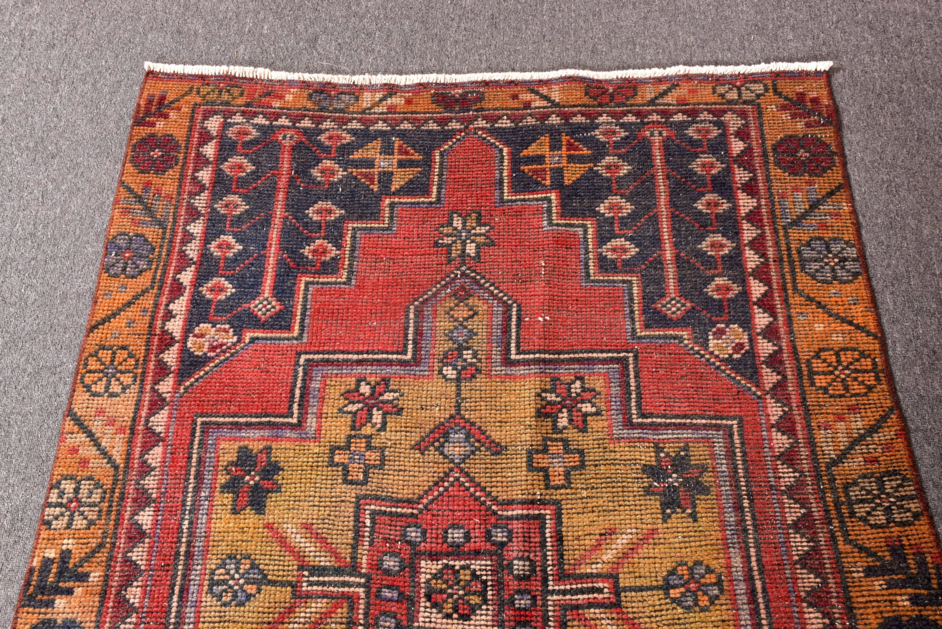 Nötr Halı, 3,6x8,1 ft Alan Halıları, Boho Alan Halıları, Türk Halıları, Yer Halısı, Yemek Odası Halıları, Oryantal Halı, Kırmızı Boho Halıları, Vintage Halılar