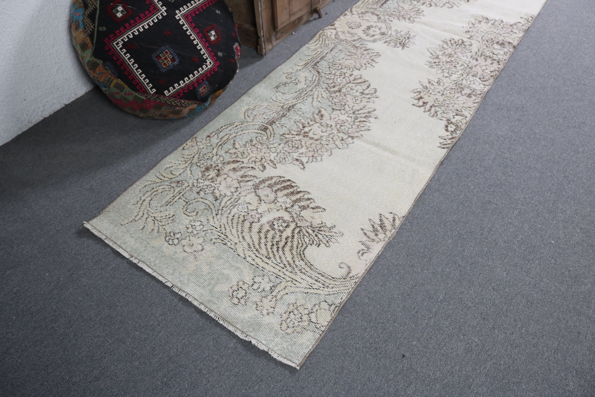 Bej Yün Halı, Türk Halısı, Modern Halılar, Vintage Halı, Merdiven Halıları, Yer Halısı, Koridor Halısı, Boho Halısı, Merdiven Halıları, 2,7x10,2 ft Yolluk Halısı