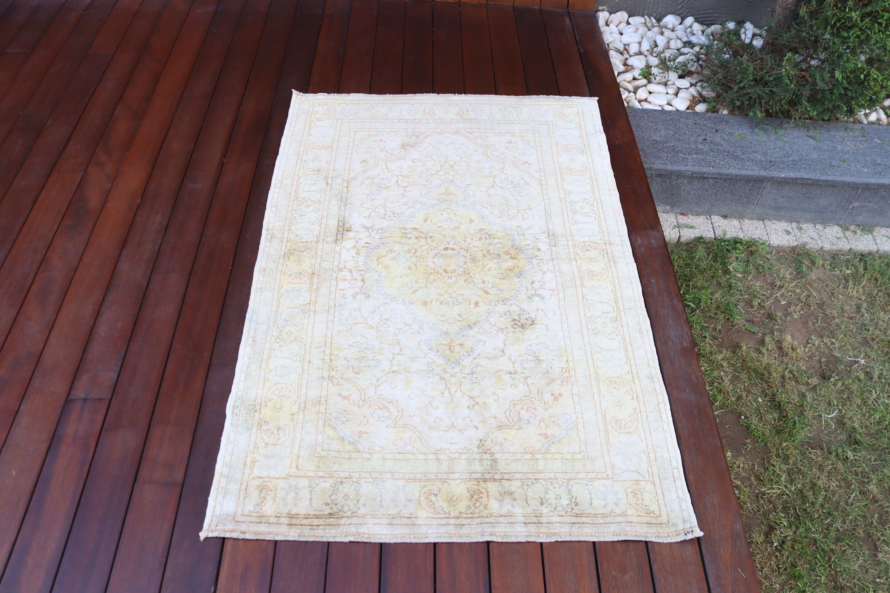 Türk Halısı, 2,9x4,3 ft Küçük Halılar, Küçük Alan Halıları, Mutfak Halısı, Küçük Boho Halıları, Bej Antika Halılar, Modern Halılar, Vintage Halılar