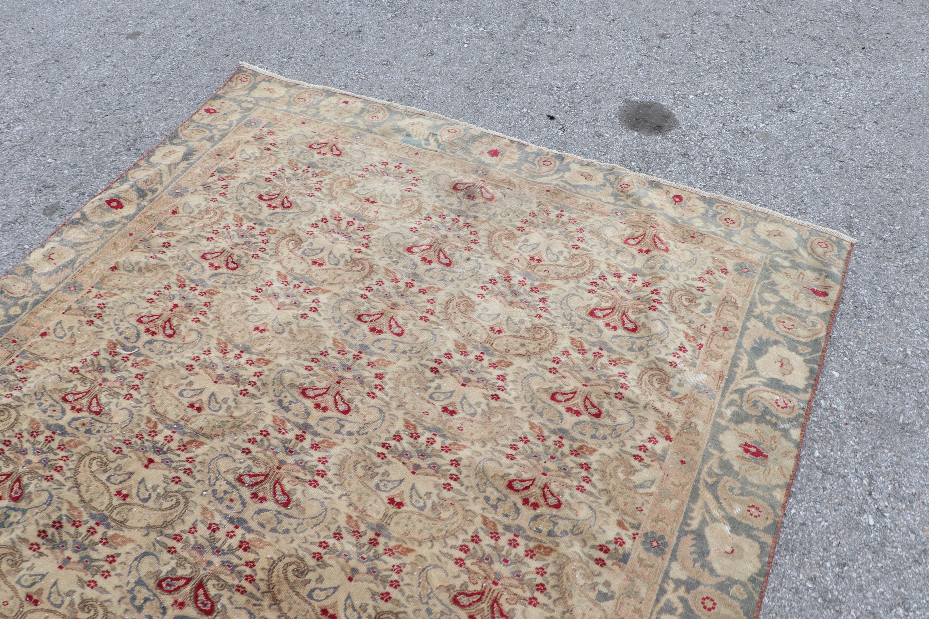 Vintage Rug, Beige Antique Rug, Anatolian Rug, Living Room Rugs, Retro Rug, Turkish Rugs, 5.7x8.5 ft Large Rug, Salon Rugs, Oriental Rug