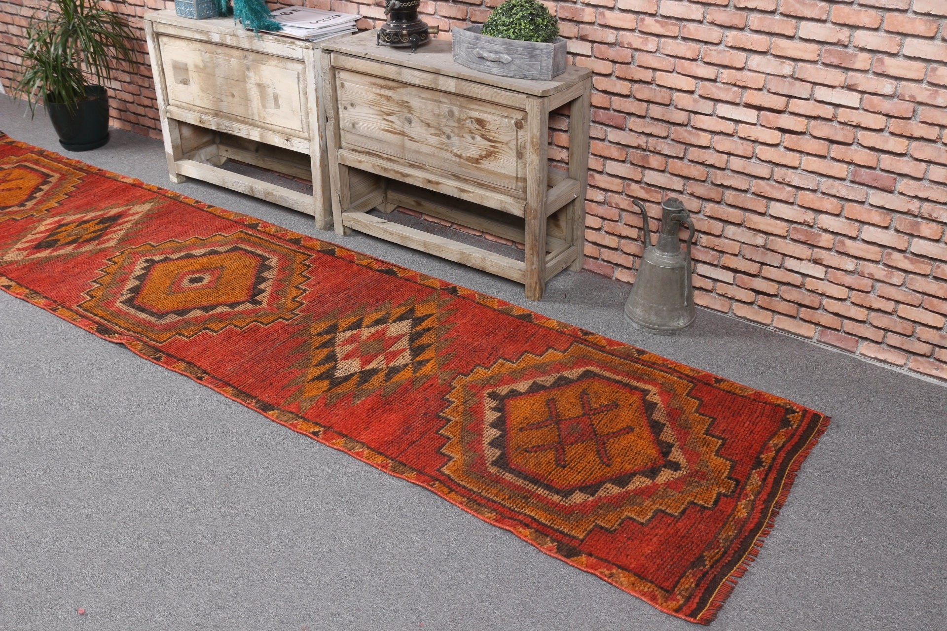 Rugs for Hallway, Red Antique Rugs, Stair Rugs, 2.6x11.3 ft Runner Rug, Turkish Rug, Decorative Rug, Bedroom Rug, Vintage Rug, Cool Rugs