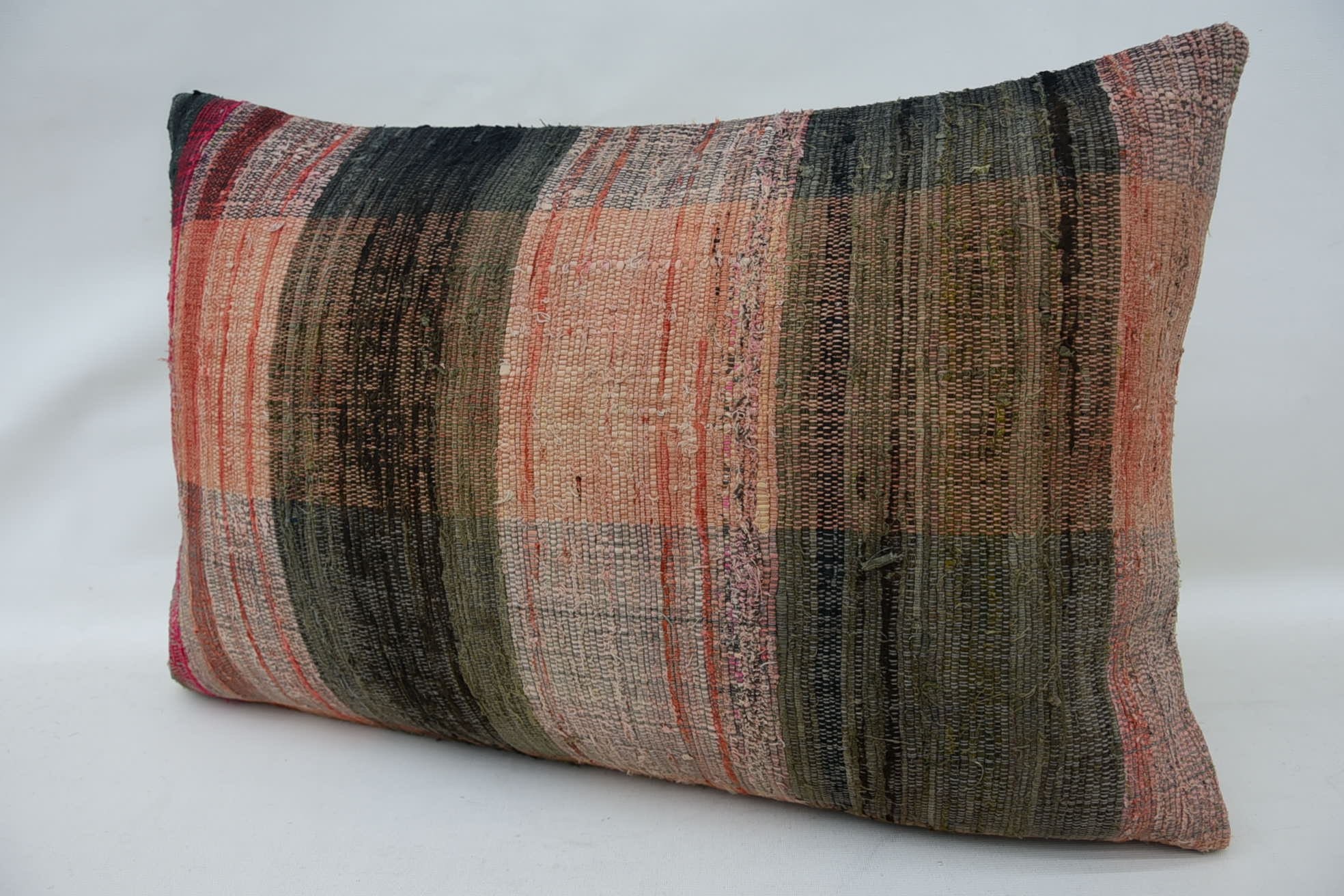 Decorative Bolster Cushion Cover, Kilim Pillow Cover, Vintage Pillow, Ottoman Pillow, 16"x24" Red Pillow Case, Boho Pillow