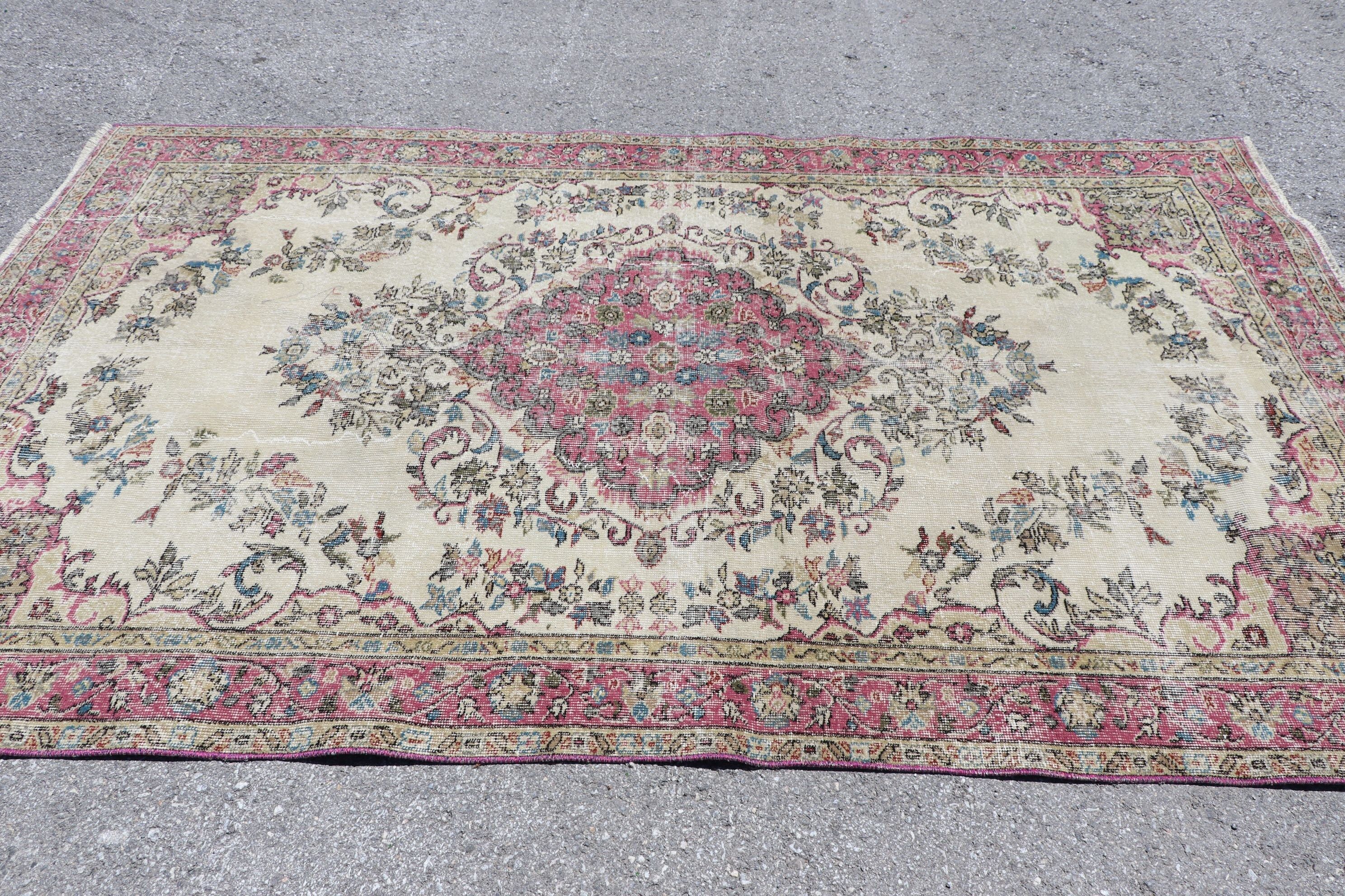 5.2x8.7 ft Large Rug, Pink Oushak Rug, Vintage Rug, Anatolian Rug, Living Room Rug, Turkish Rugs, Retro Rug, Dining Room Rug