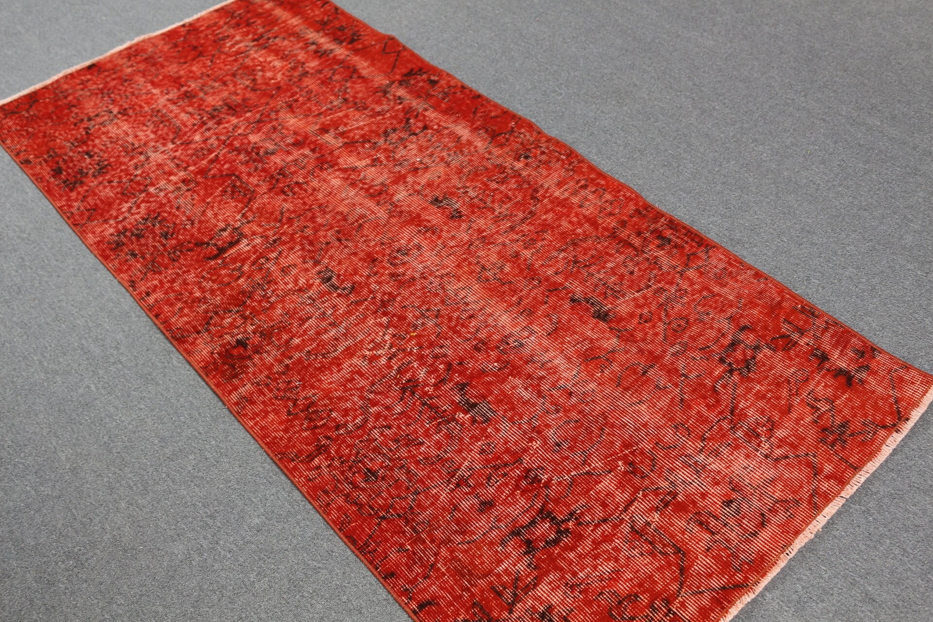 Turkish Rugs, Kitchen Rug, 3x6.5 ft Accent Rug, Home Decor Rug, Vintage Rugs, Wool Rug, Red Cool Rug, Rugs for Kitchen, Nursery Rug