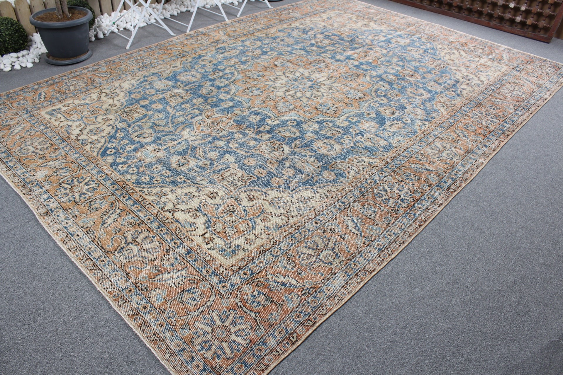 Bohemian Rugs, Saloon Rugs, 8.1x12.7 ft Oversize Rug, Blue Floor Rugs, Oriental Rugs, Salon Rug, Turkish Rugs, Vintage Rugs, Home Decor Rug